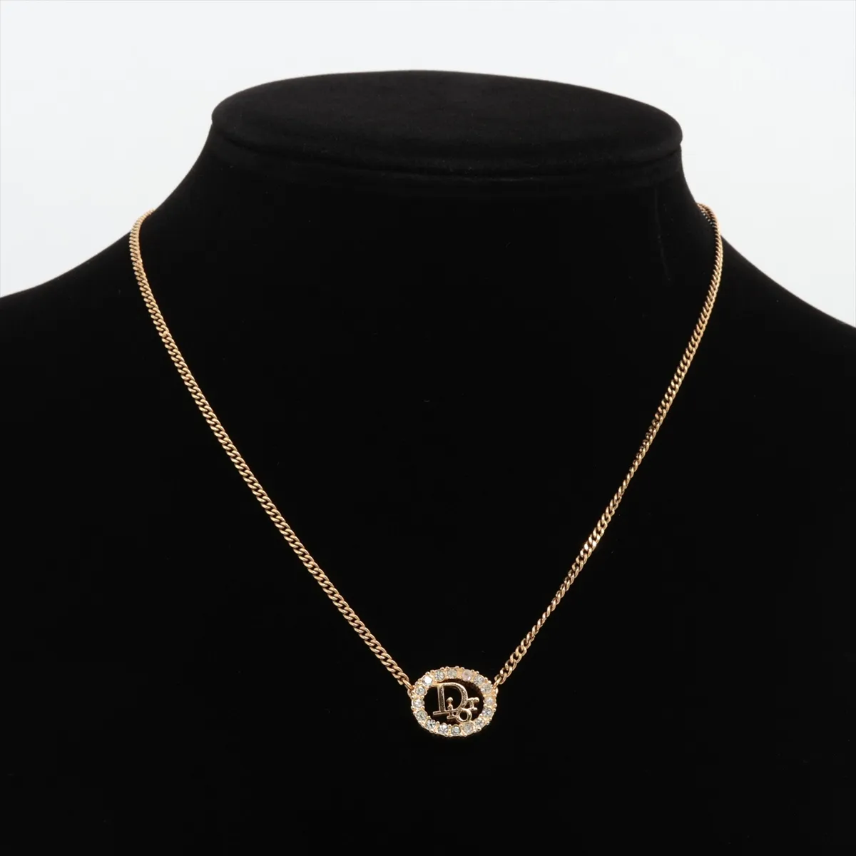 Logo Necklace GP x Rhinestone Gold — view 6