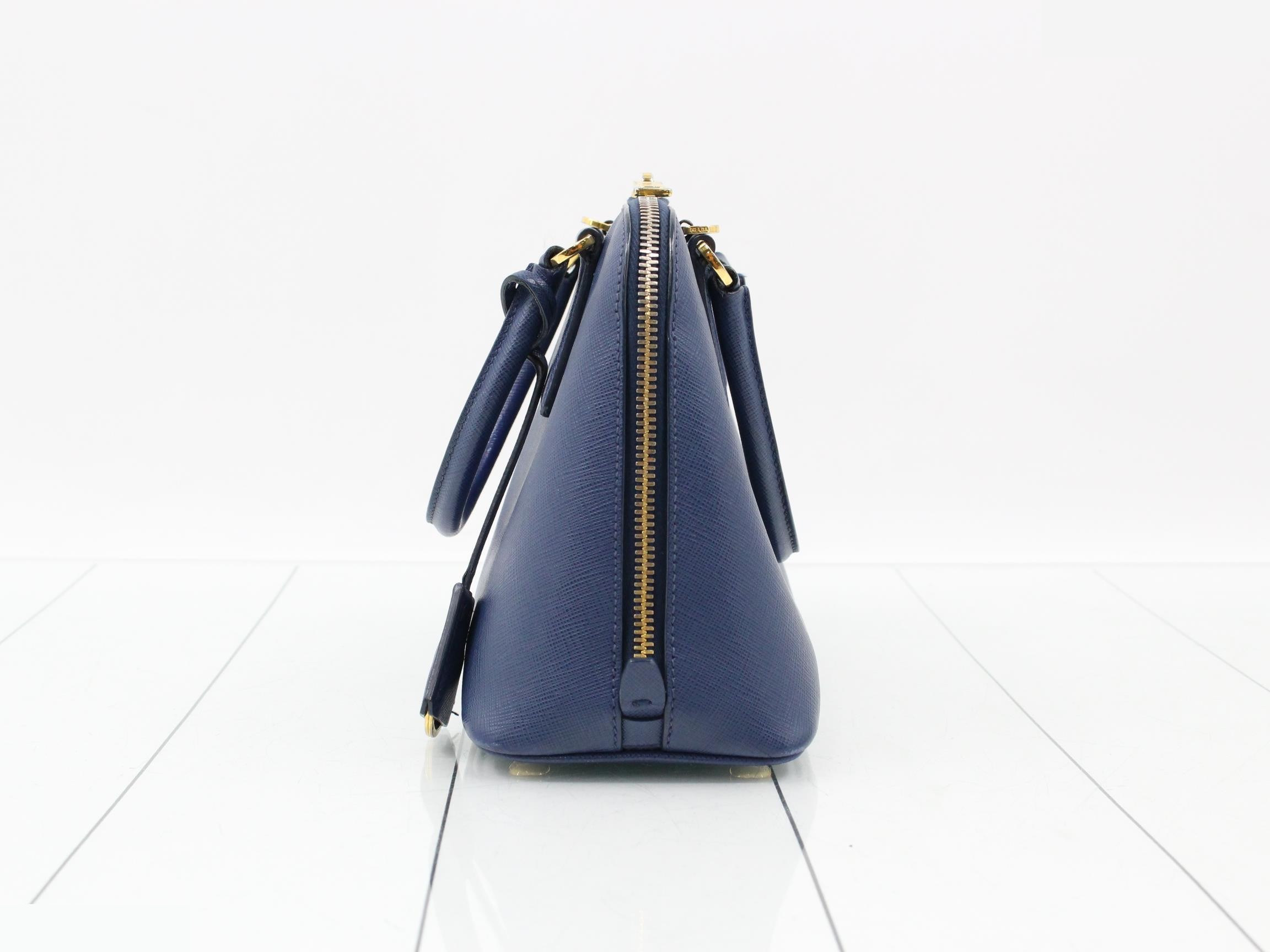 Saffiano 2-Way Handbag, Blue — view 3