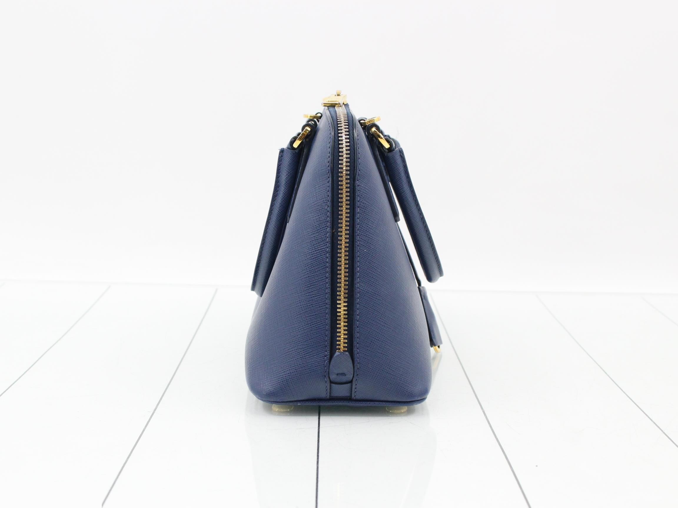 Saffiano 2-Way Handbag, Blue — view 4