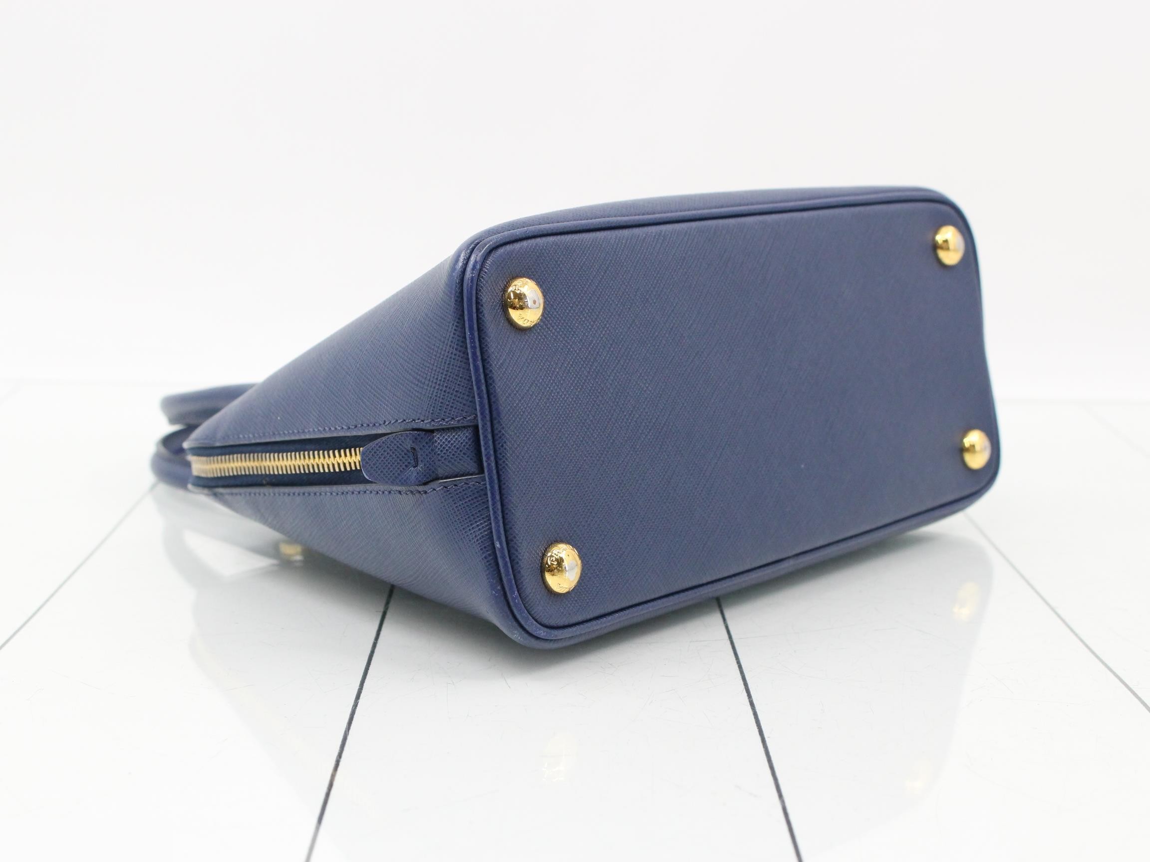Saffiano 2-Way Handbag, Blue — view 5