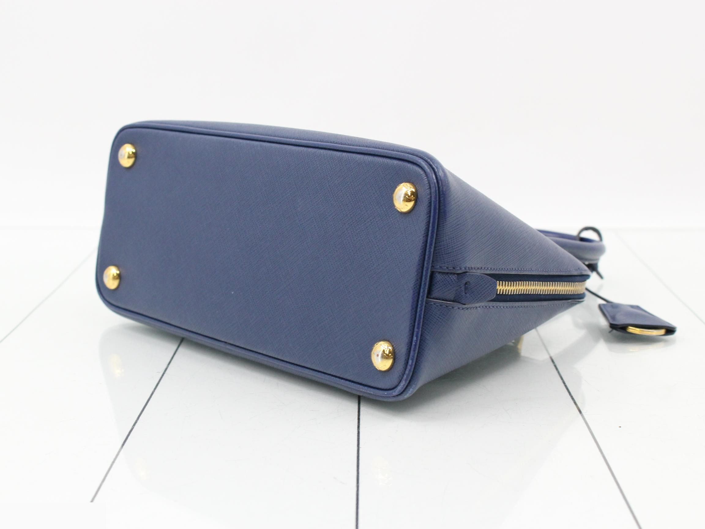 Saffiano 2-Way Handbag, Blue — view 6