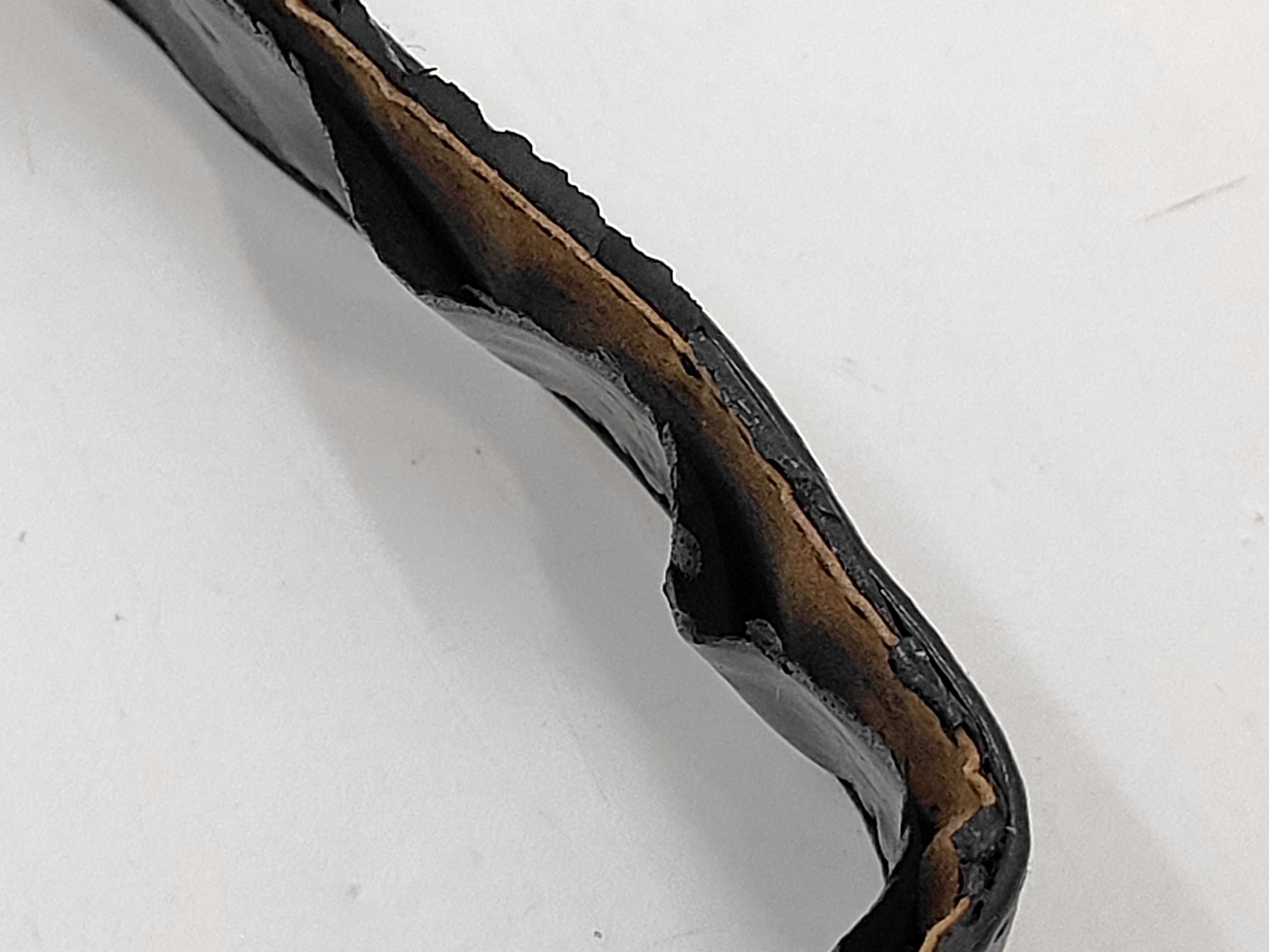 Patent Leather Chain Shoulder Bag with Gold Hardware, Black — view 6