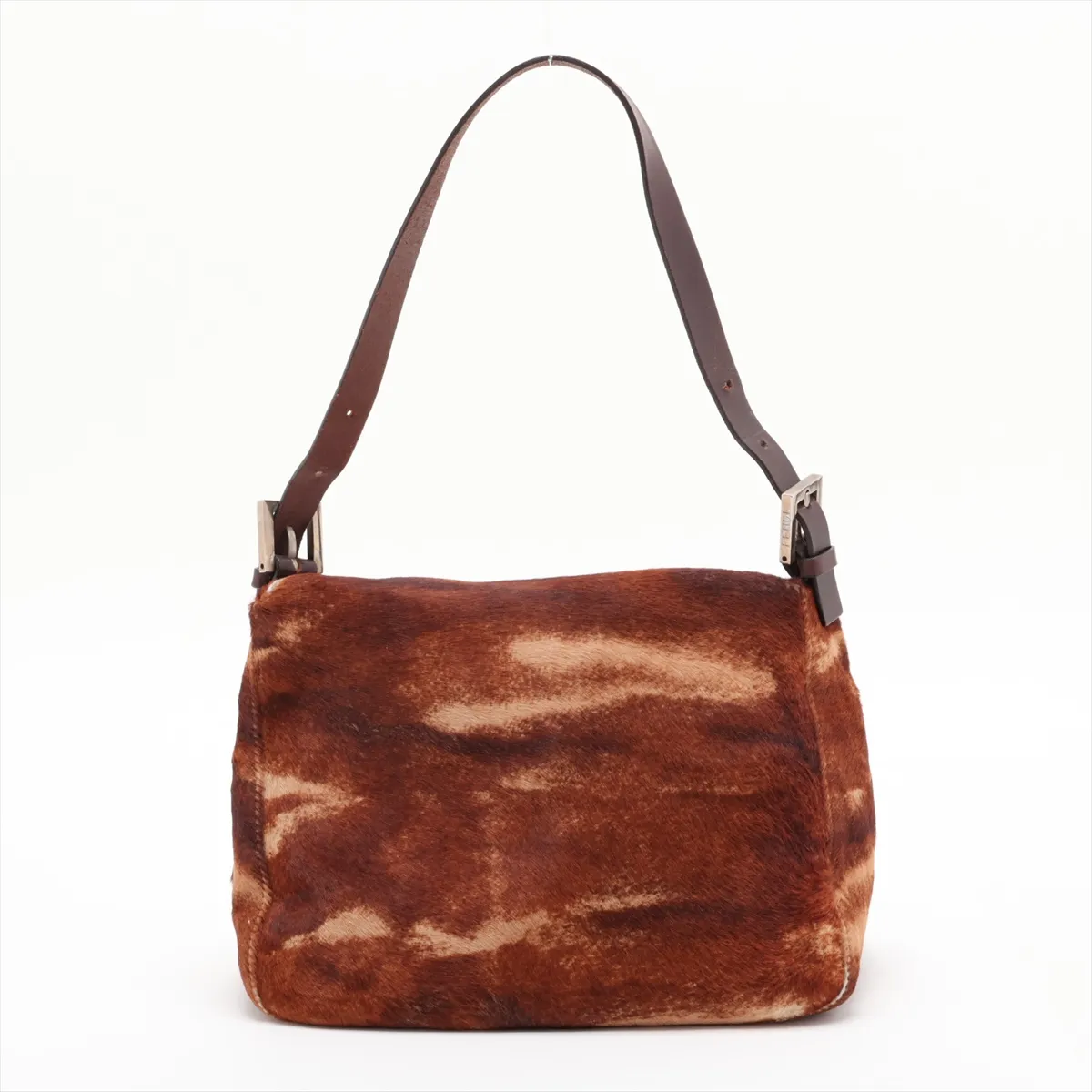 Mamma Bucket Calf Hair x Leather Shoulder Bag, Brown, 26424 — view 2