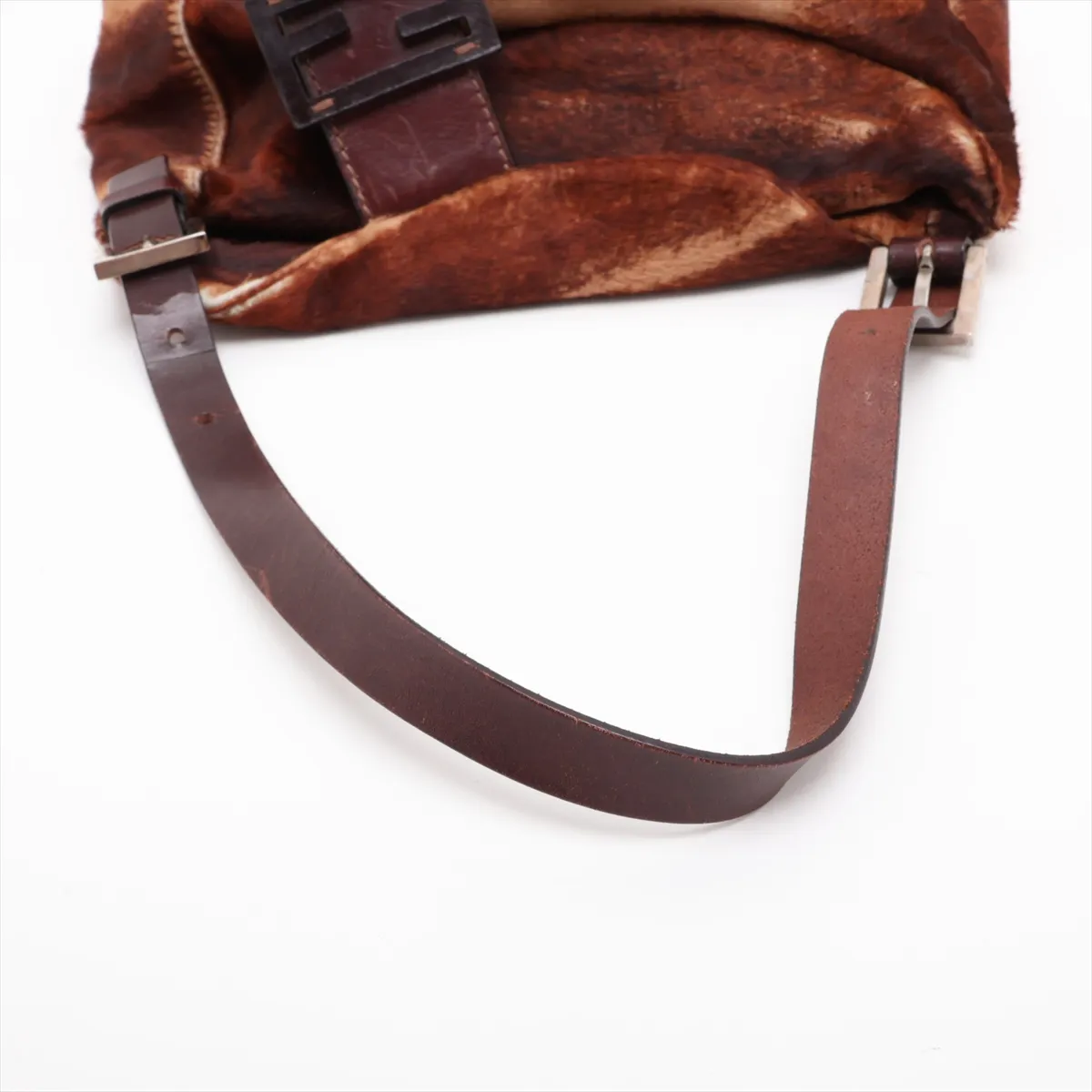 Mamma Bucket Calf Hair x Leather Shoulder Bag, Brown, 26424 — view 5