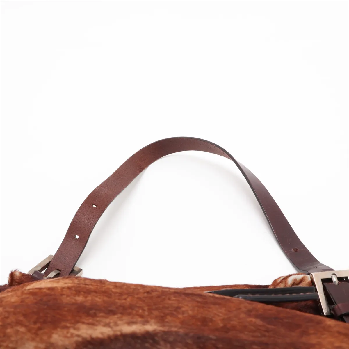 Mamma Bucket Calf Hair x Leather Shoulder Bag, Brown, 26424 — view 6