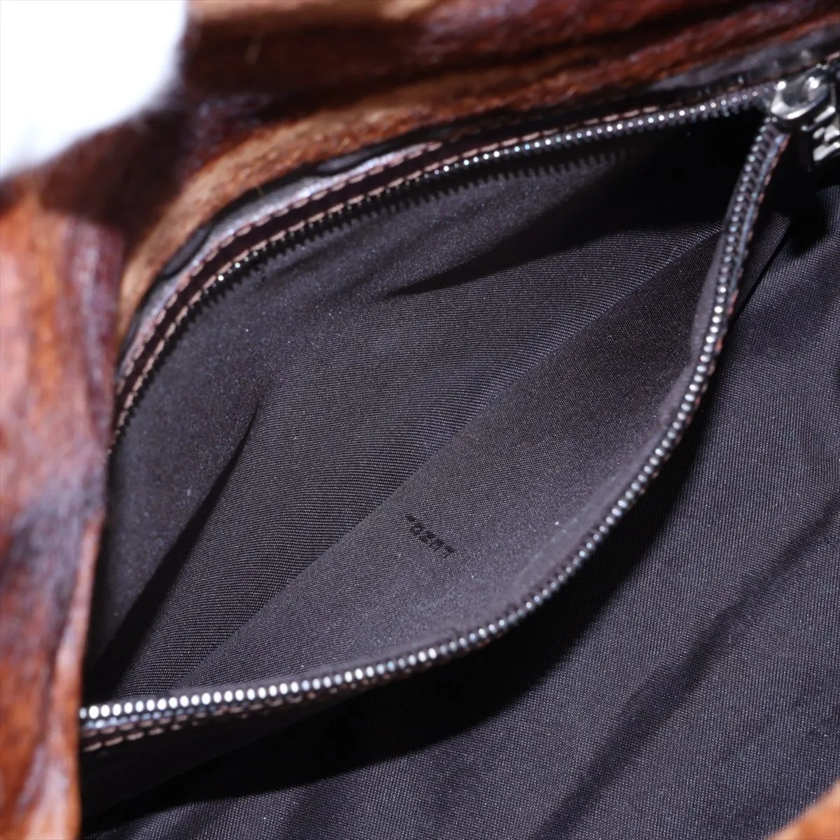 Mamma Bucket Calf Hair x Leather Shoulder Bag, Brown, 26424 — view 8
