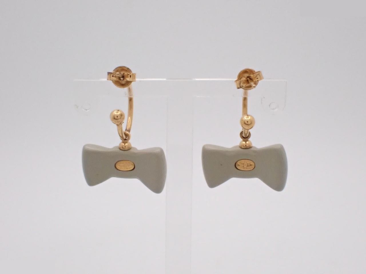 Coco Ribbon Rhinestone Swing Earrings 02P — view 2