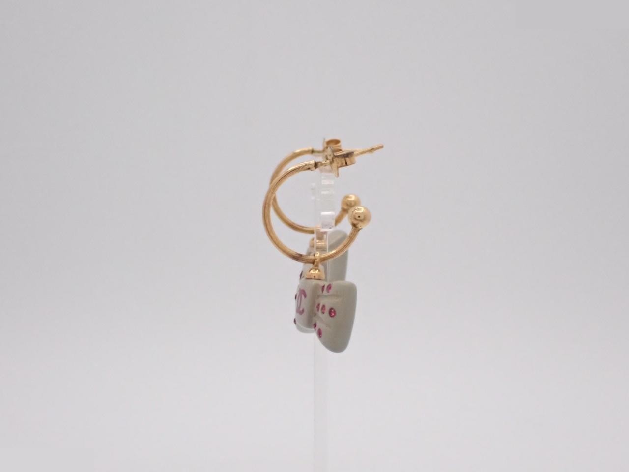 Coco Ribbon Rhinestone Swing Earrings 02P — view 3