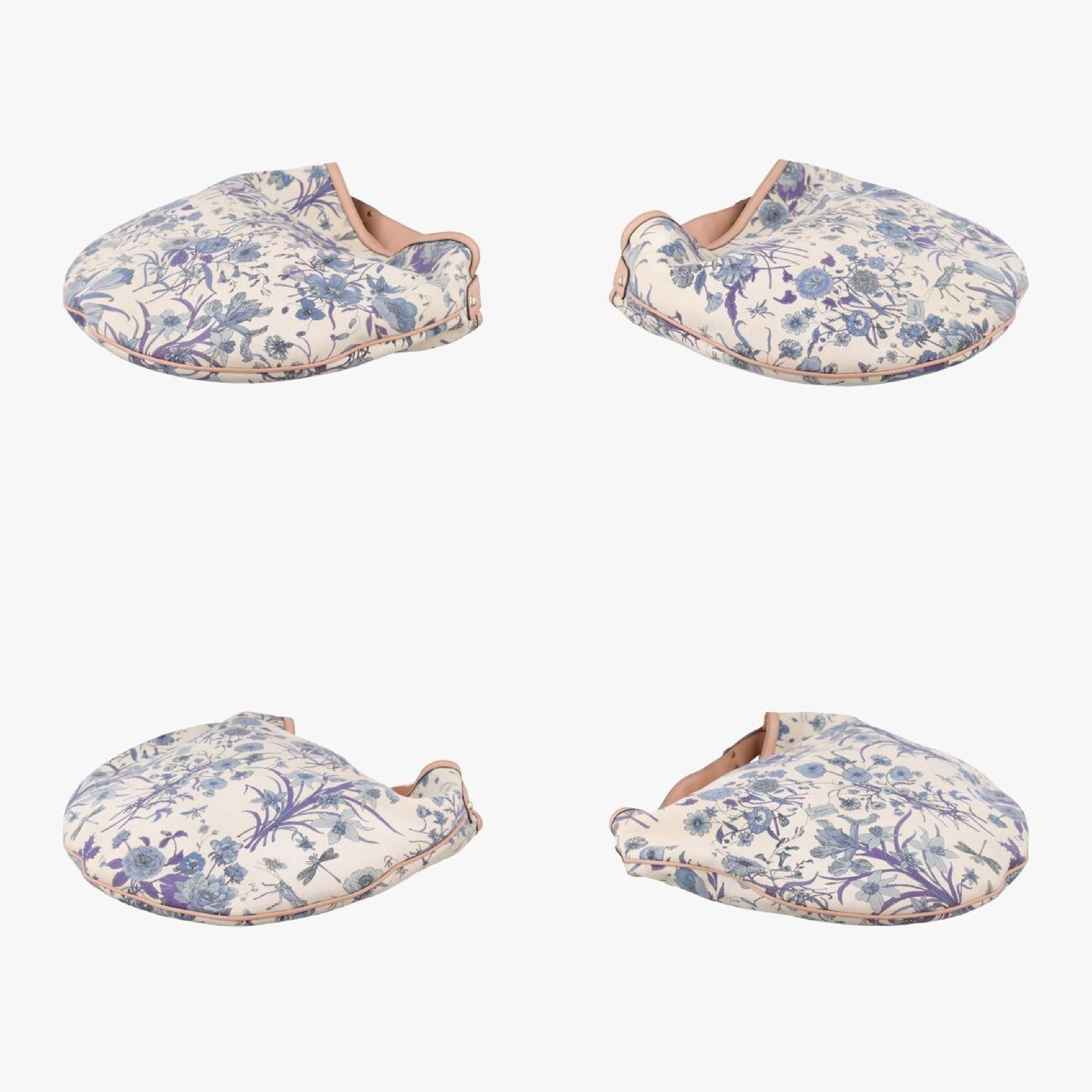 Flora Wave Hobo Blue x White Canvas x Leather 170014 A0502006 Handbag — view 4