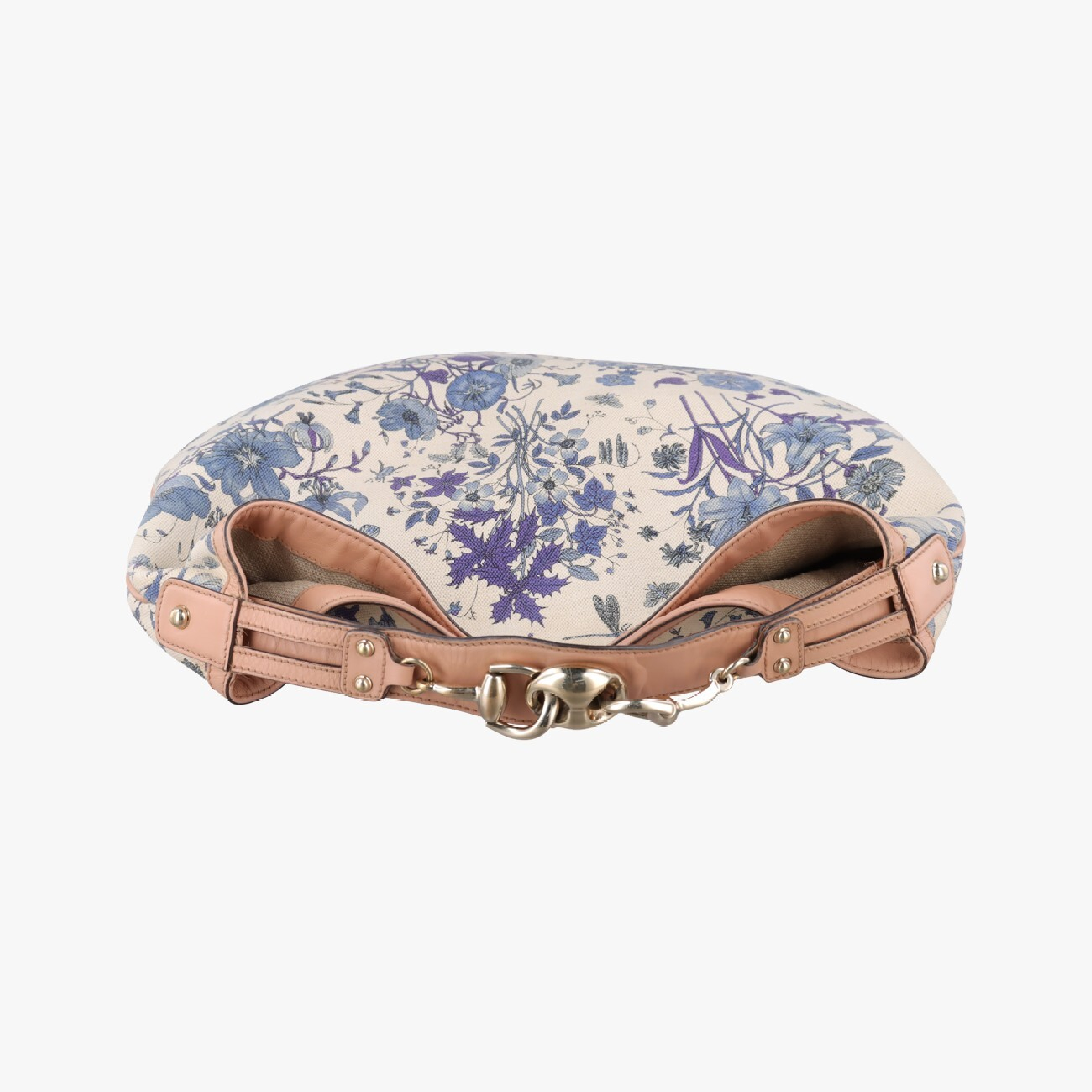 Flora Wave Hobo Blue x White Canvas x Leather 170014 A0502006 Handbag — view 5