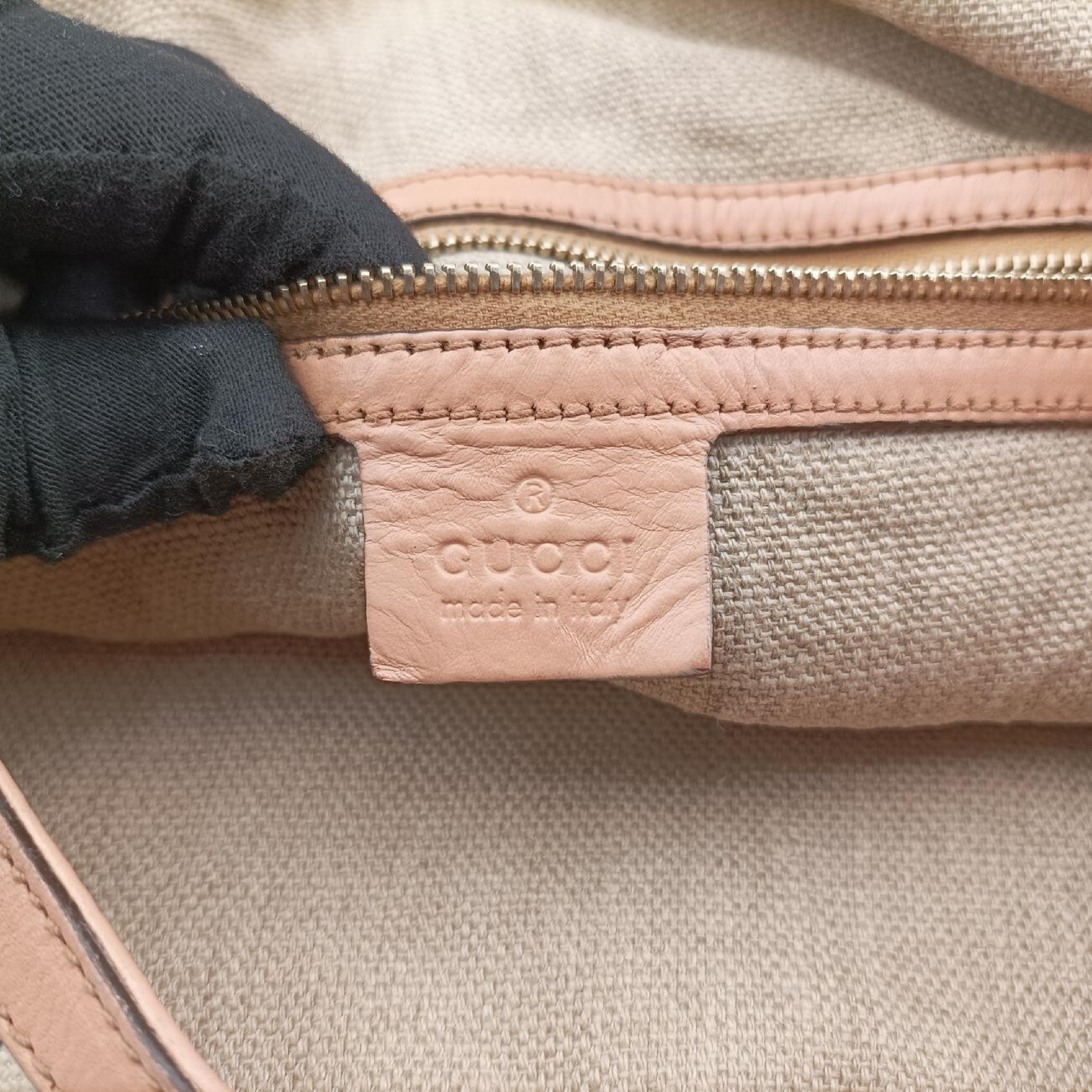 Flora Wave Hobo Blue x White Canvas x Leather 170014 A0502006 Handbag — view 7