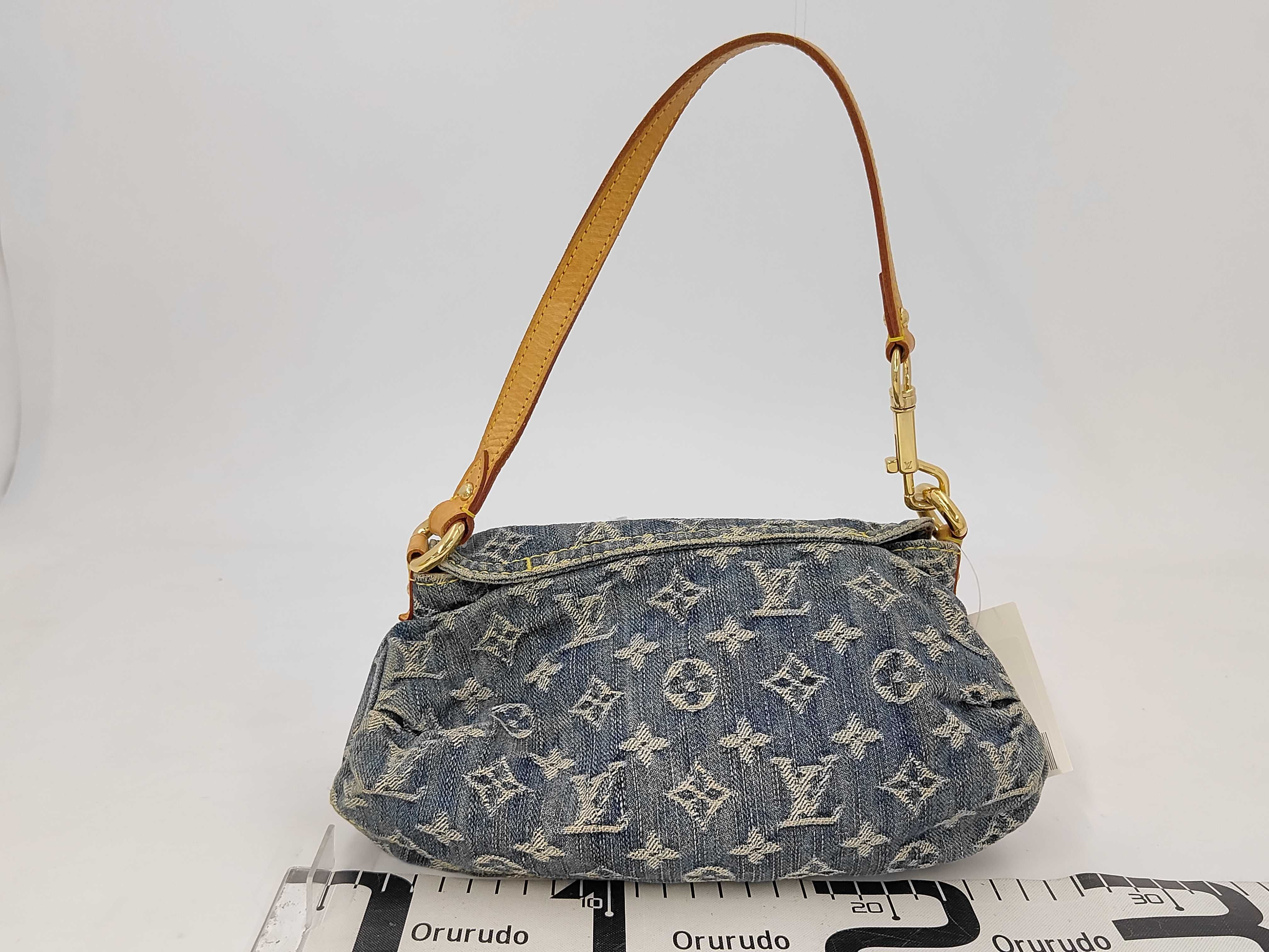 Monogram Denim Mini Pleated Handbag — view 2