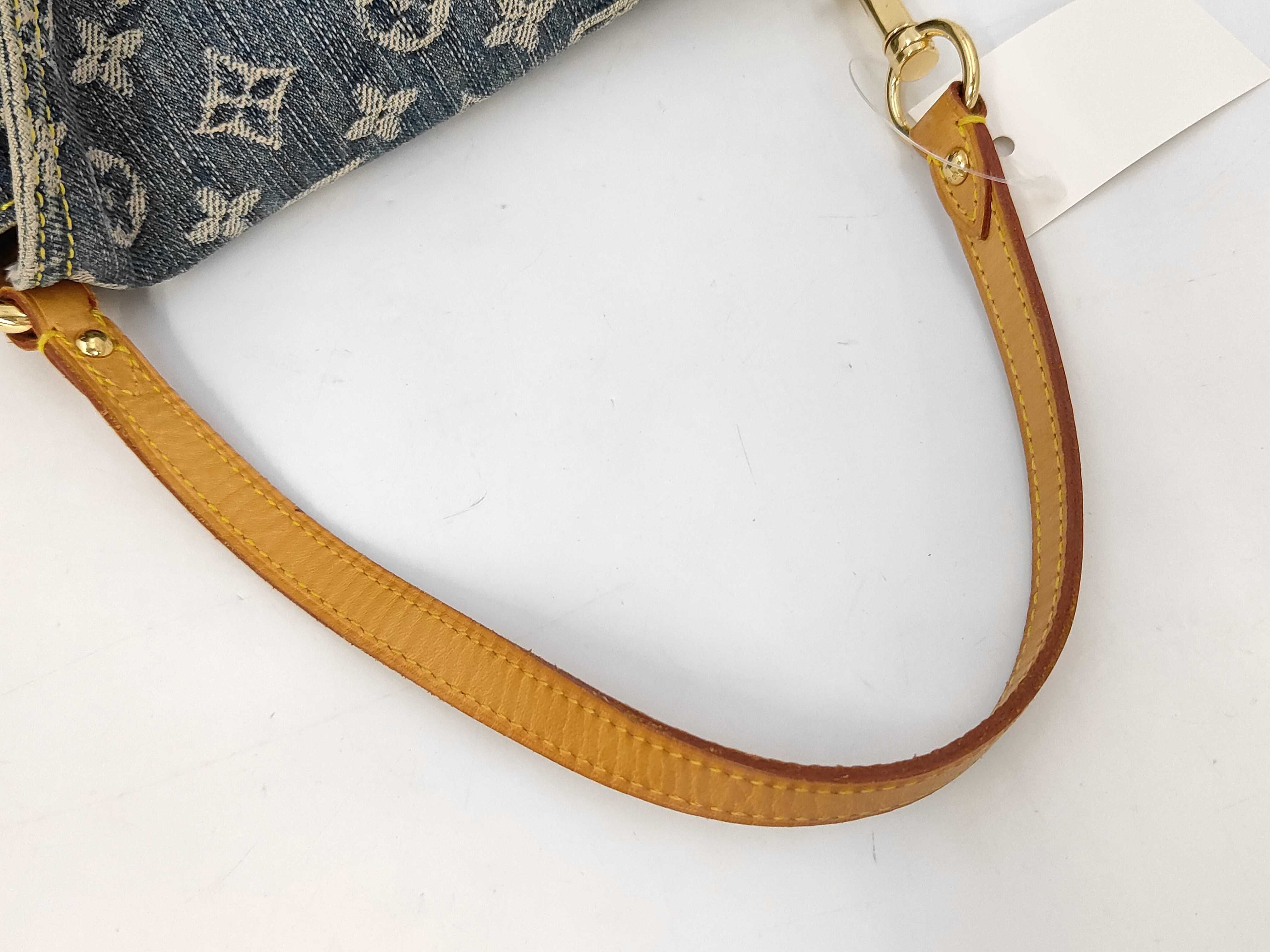Monogram Denim Mini Pleated Handbag — view 5