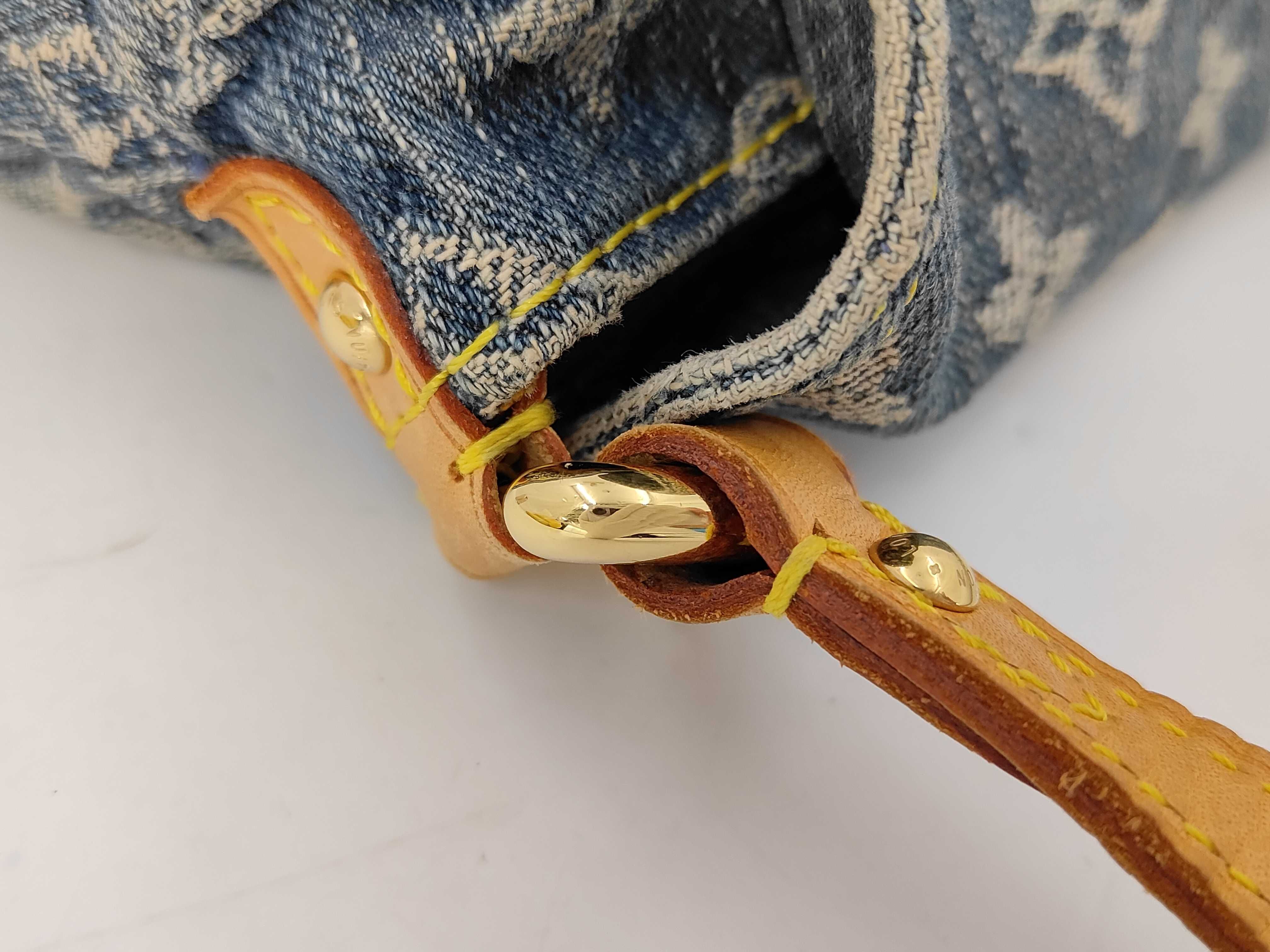 Monogram Denim Mini Pleated Handbag — view 7