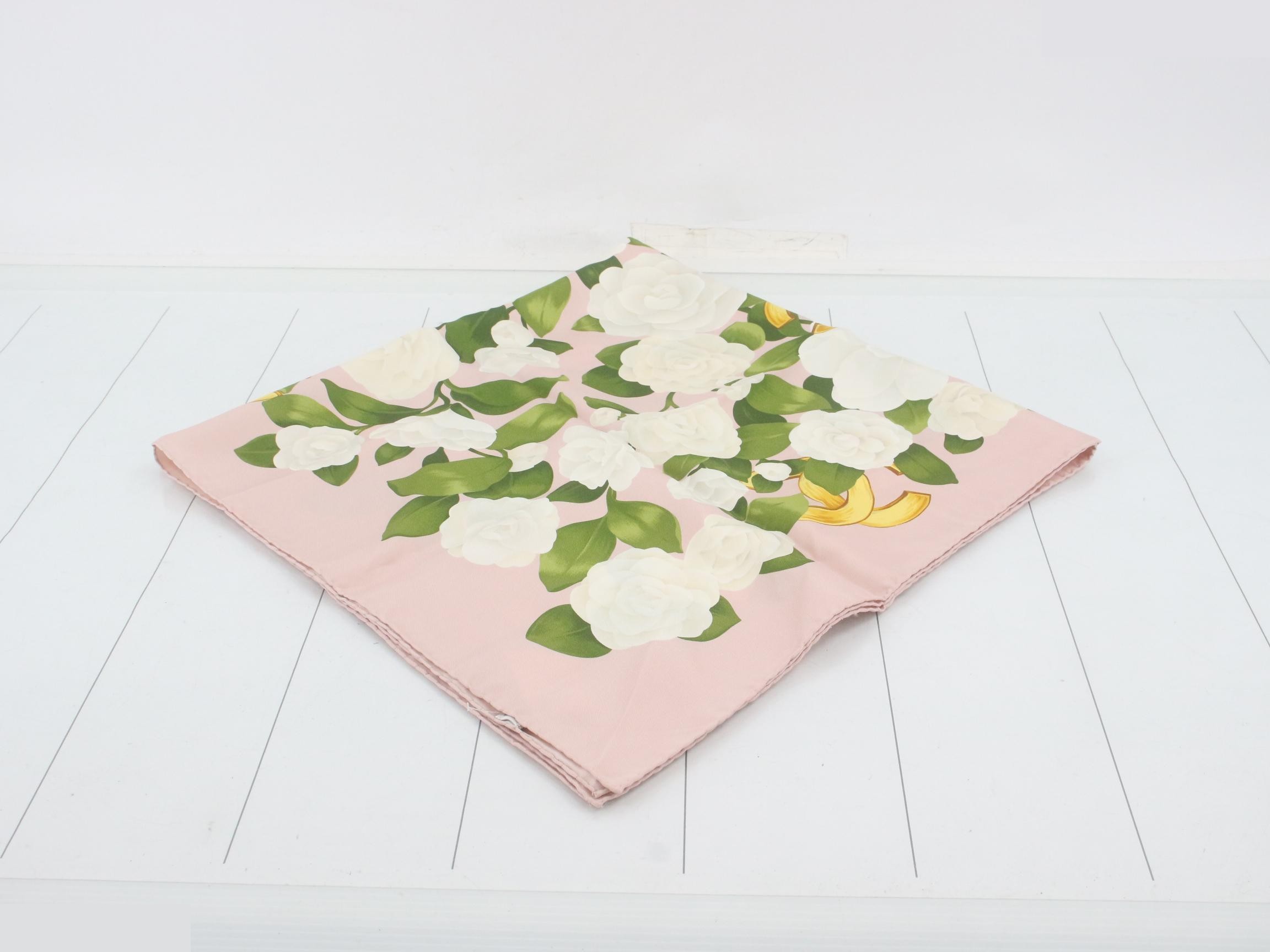 Silk scarf with camellia motif — view 2