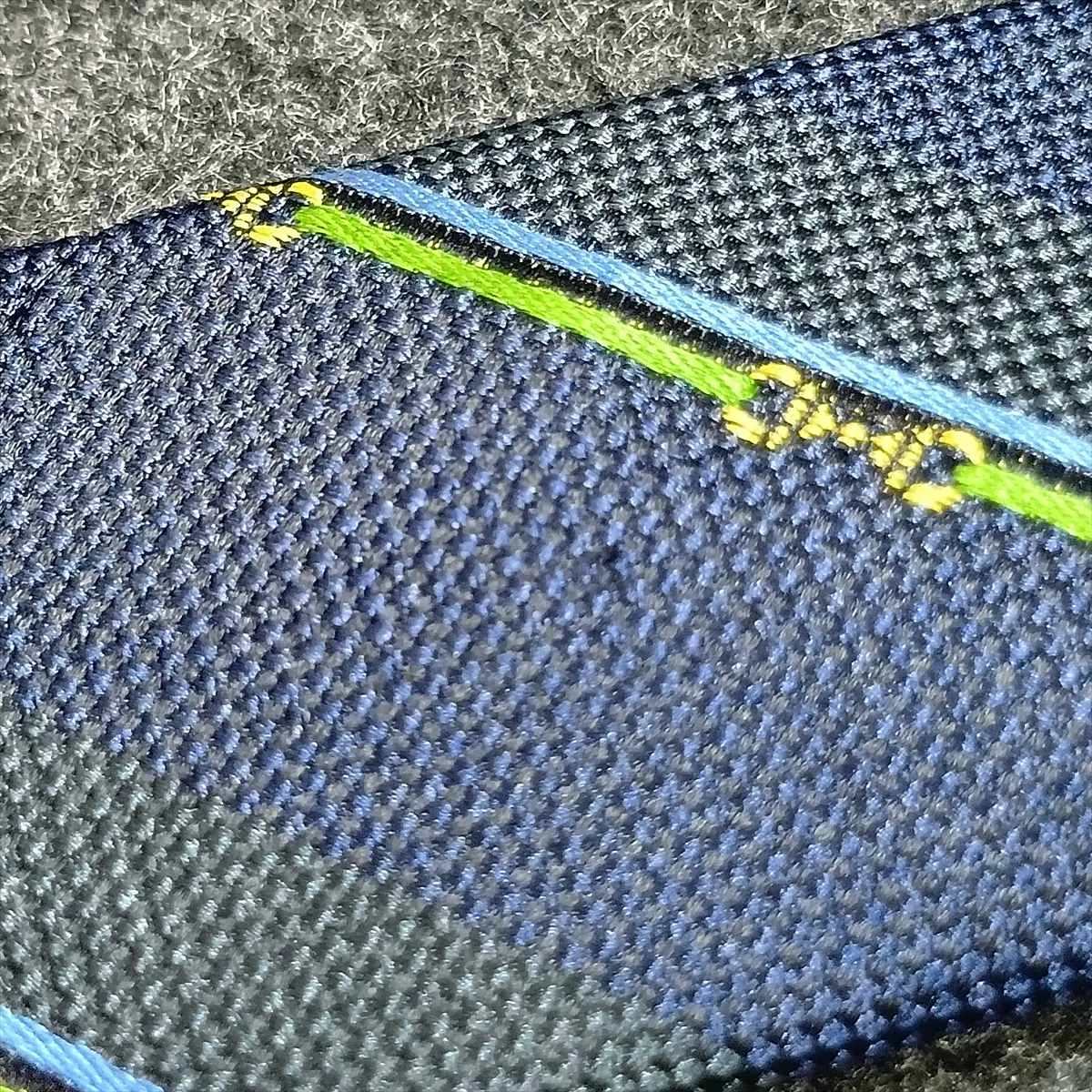 Horsebit Tie, Silk, Navy. Shows signs of wear, — view 5