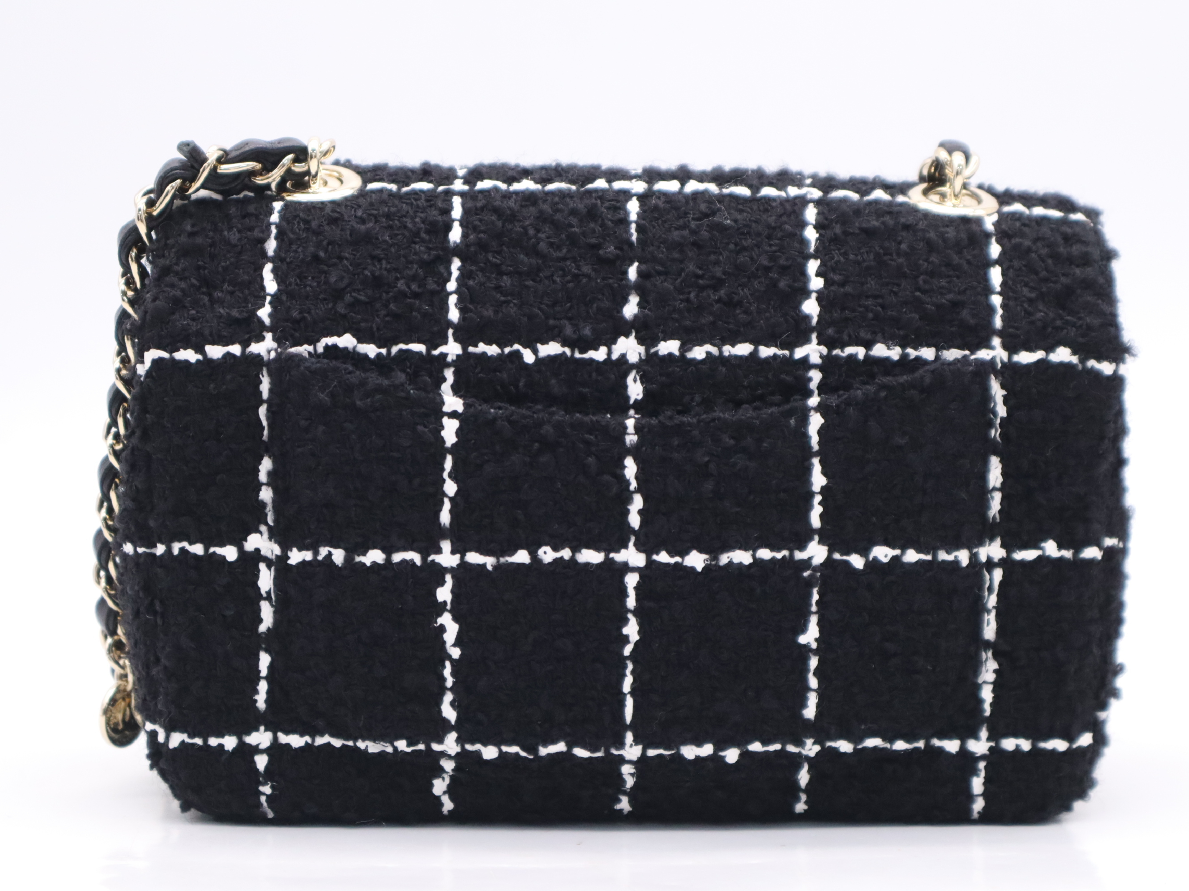 AS4388 Tweed Small Flap Bag Camellia Black (Includes 2 dust bags and box) Shoulder Bag — view 2
