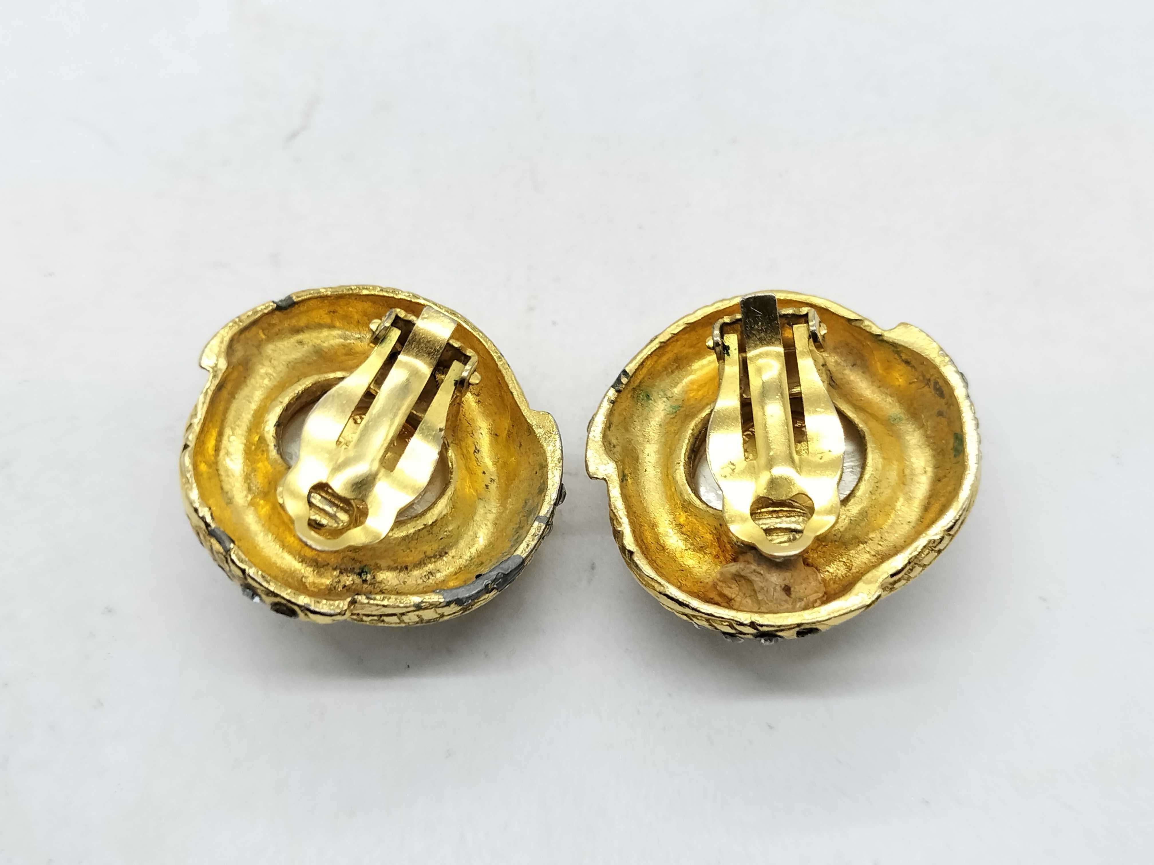 GP Faux Pearl x Rhinestone Earrings, Gold Earrings — view 3