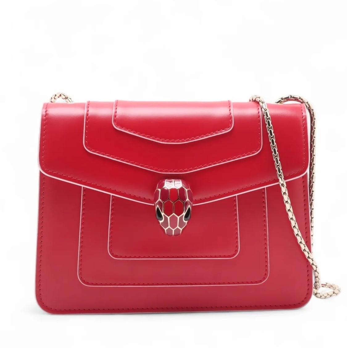 Unused, with dust bag: Serpenti Forever leather chain shoulder bag
