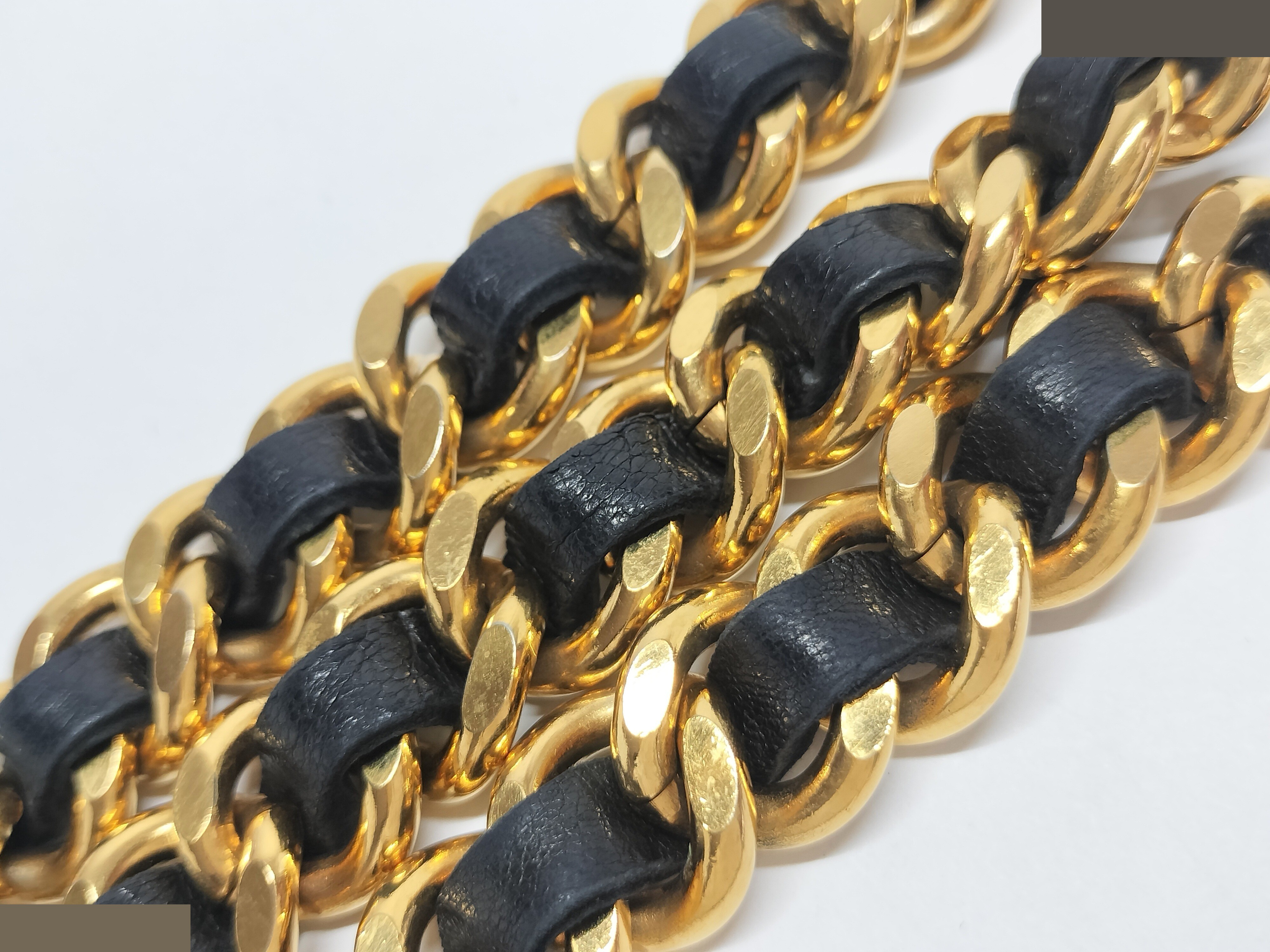 Coco Leather Gold Chain Belt, Chain approx. 80cm — view 7