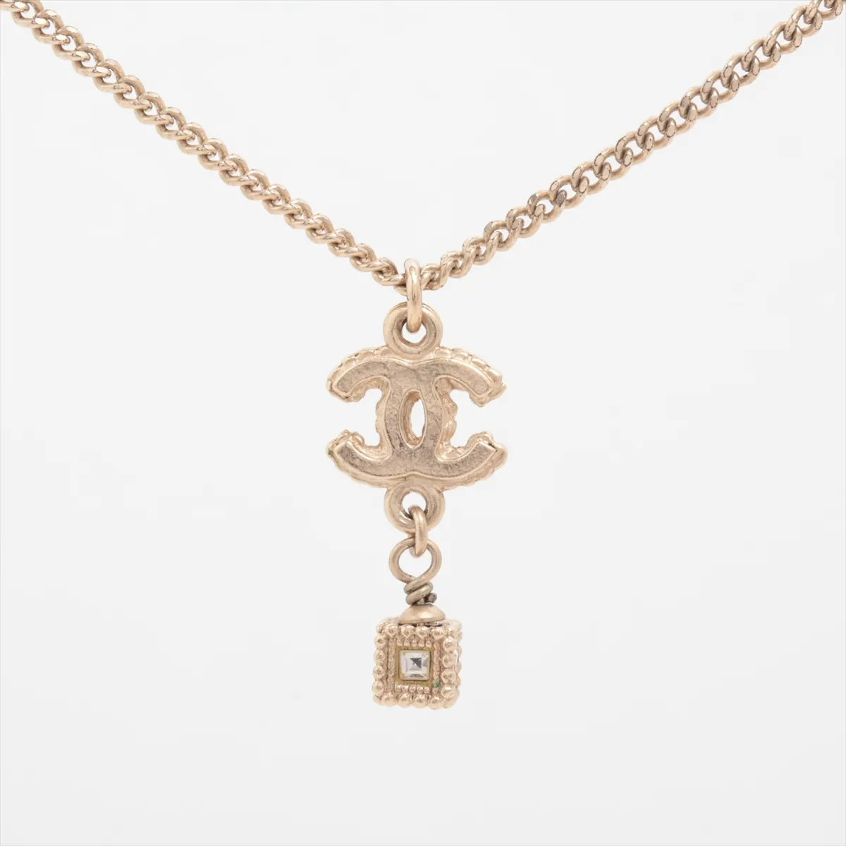 Coco Mark A12A Necklace, GP x Rhinestone, Gold, — view 2