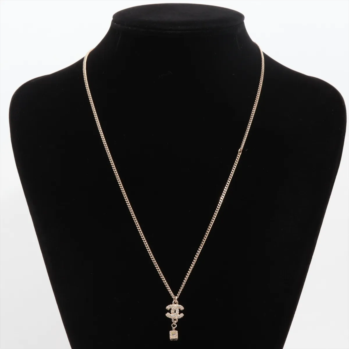 Coco Mark A12A Necklace, GP x Rhinestone, Gold, — view 5