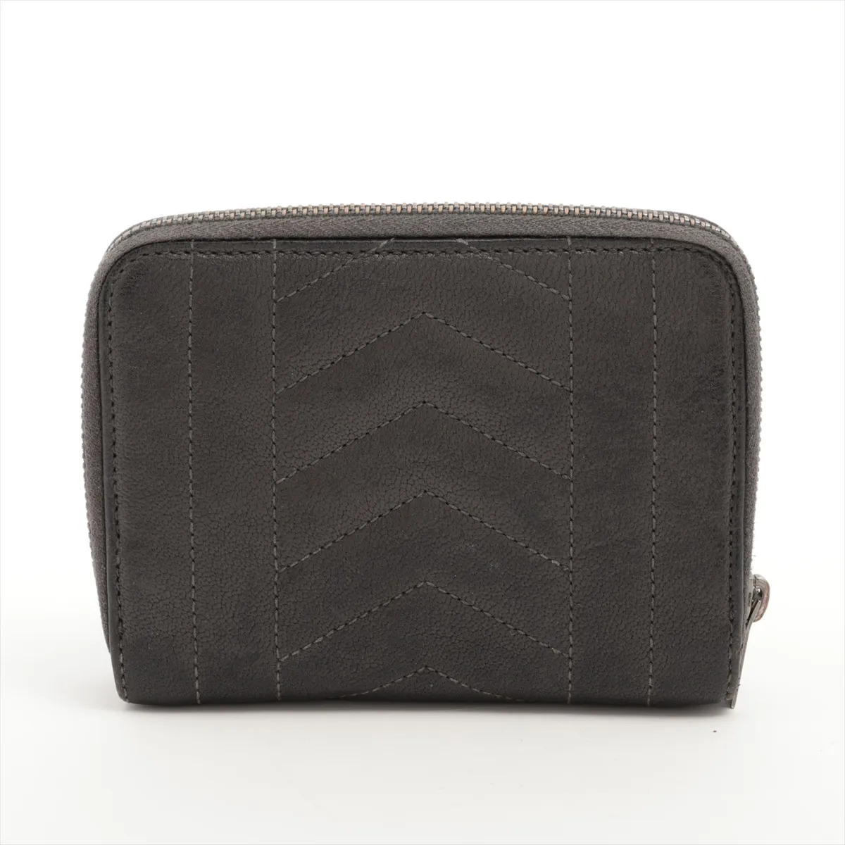 437470 Leather Compact Wallet Khaki — view 2