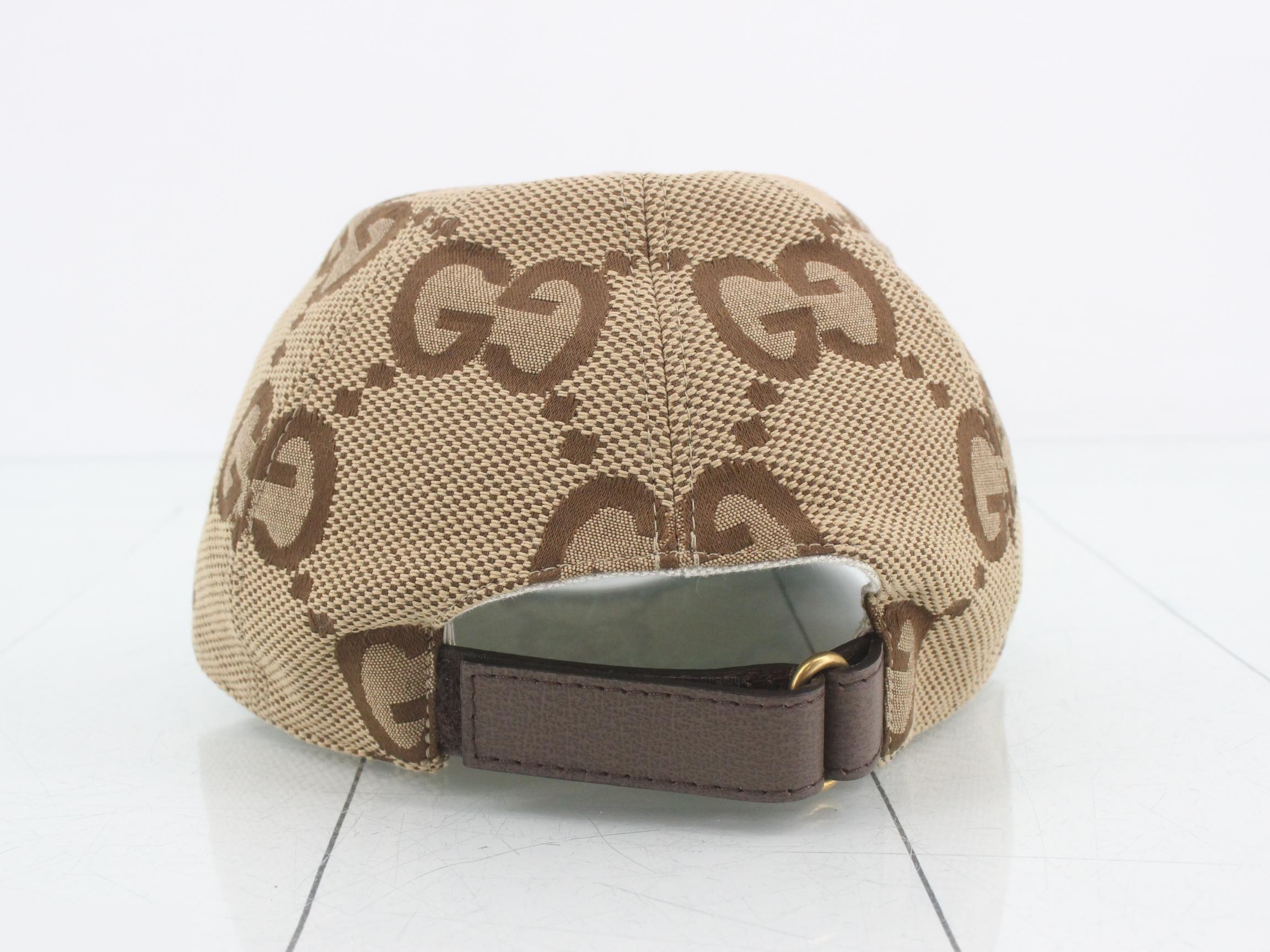 Jumbo GG Cap, Canvas Hat, Beige/Brown — view 2