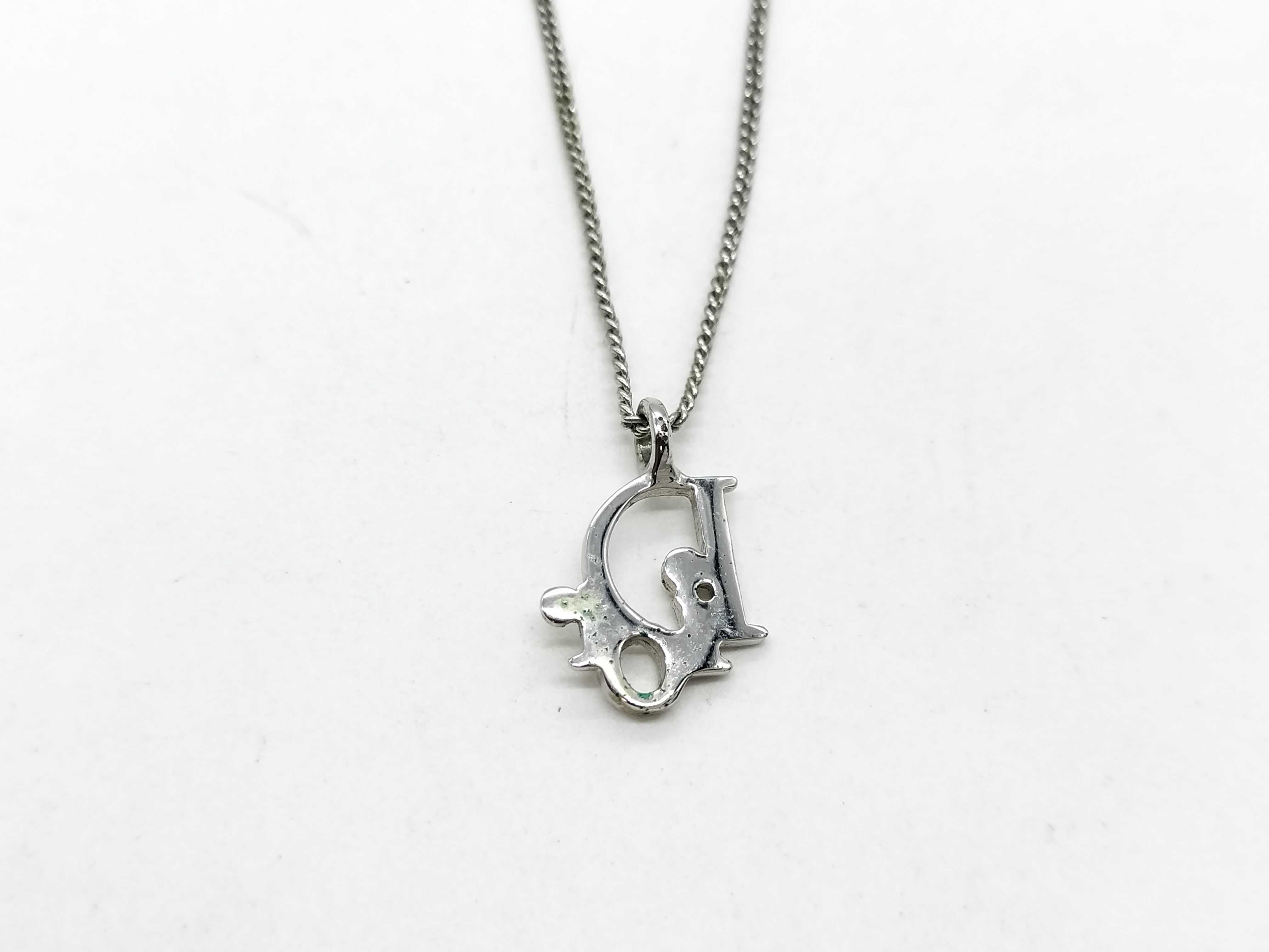 necklace with D logo, silver necklace — view 2