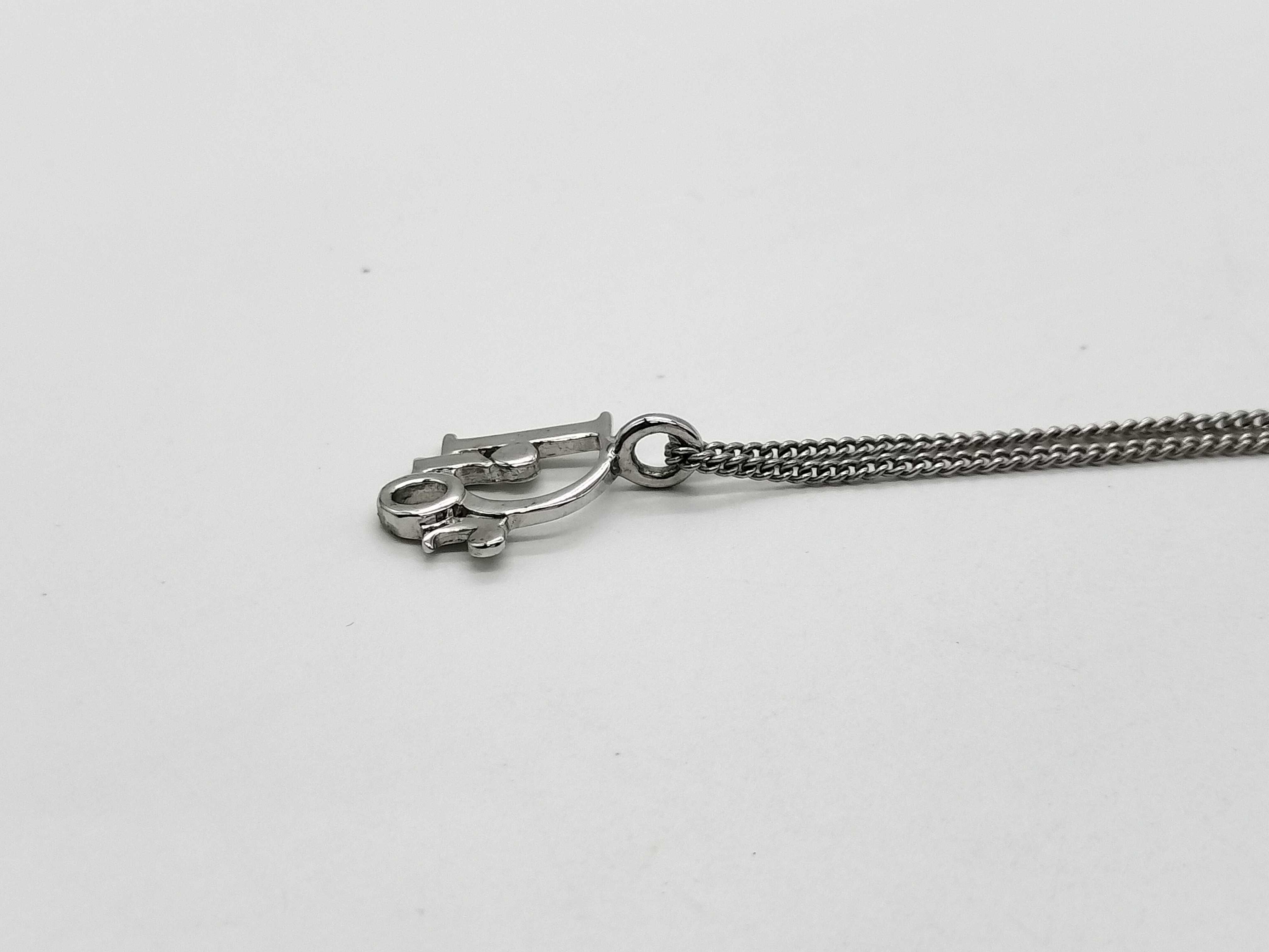 necklace with D logo, silver necklace — view 3