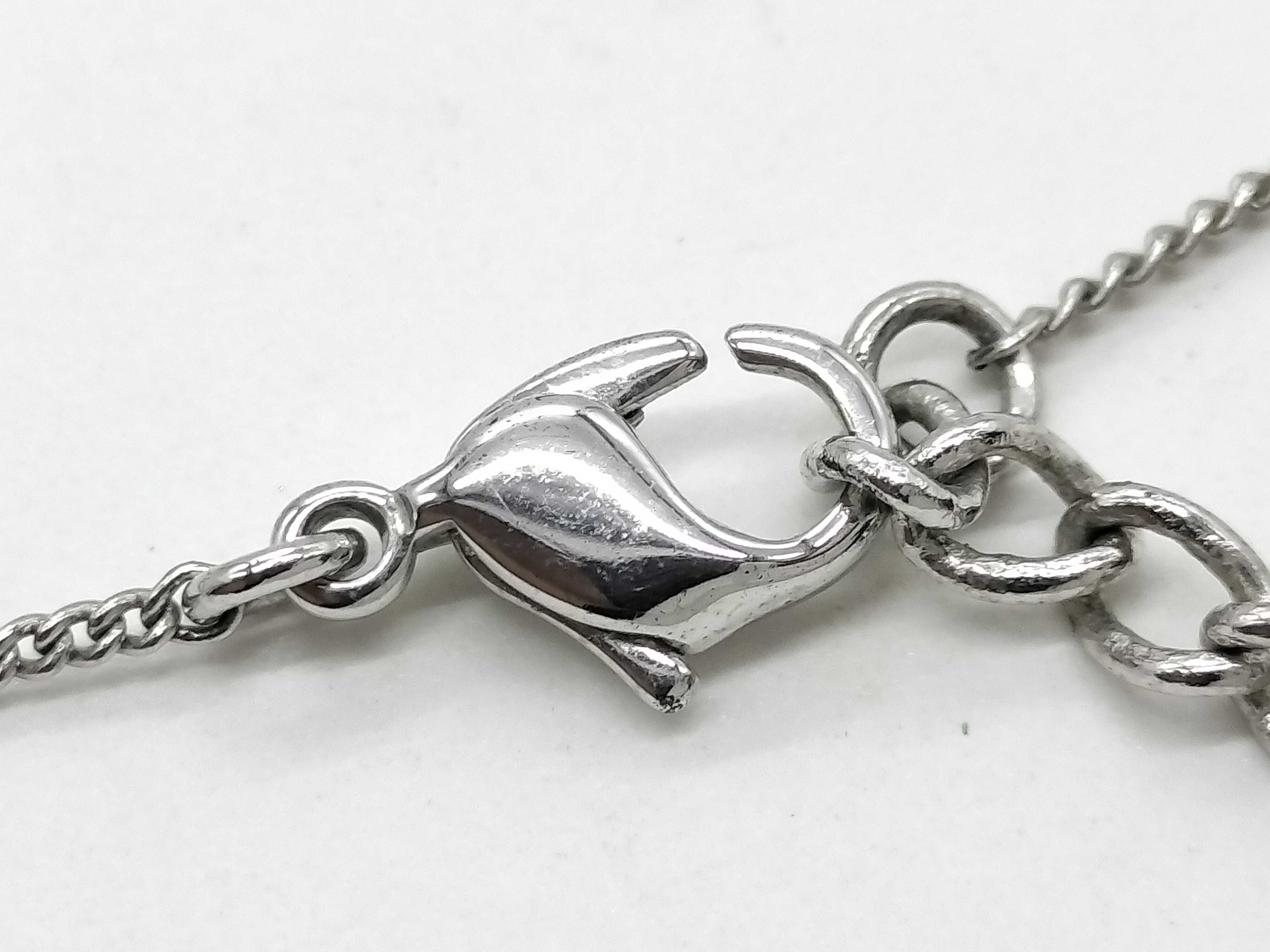 necklace with D logo, silver necklace — view 4