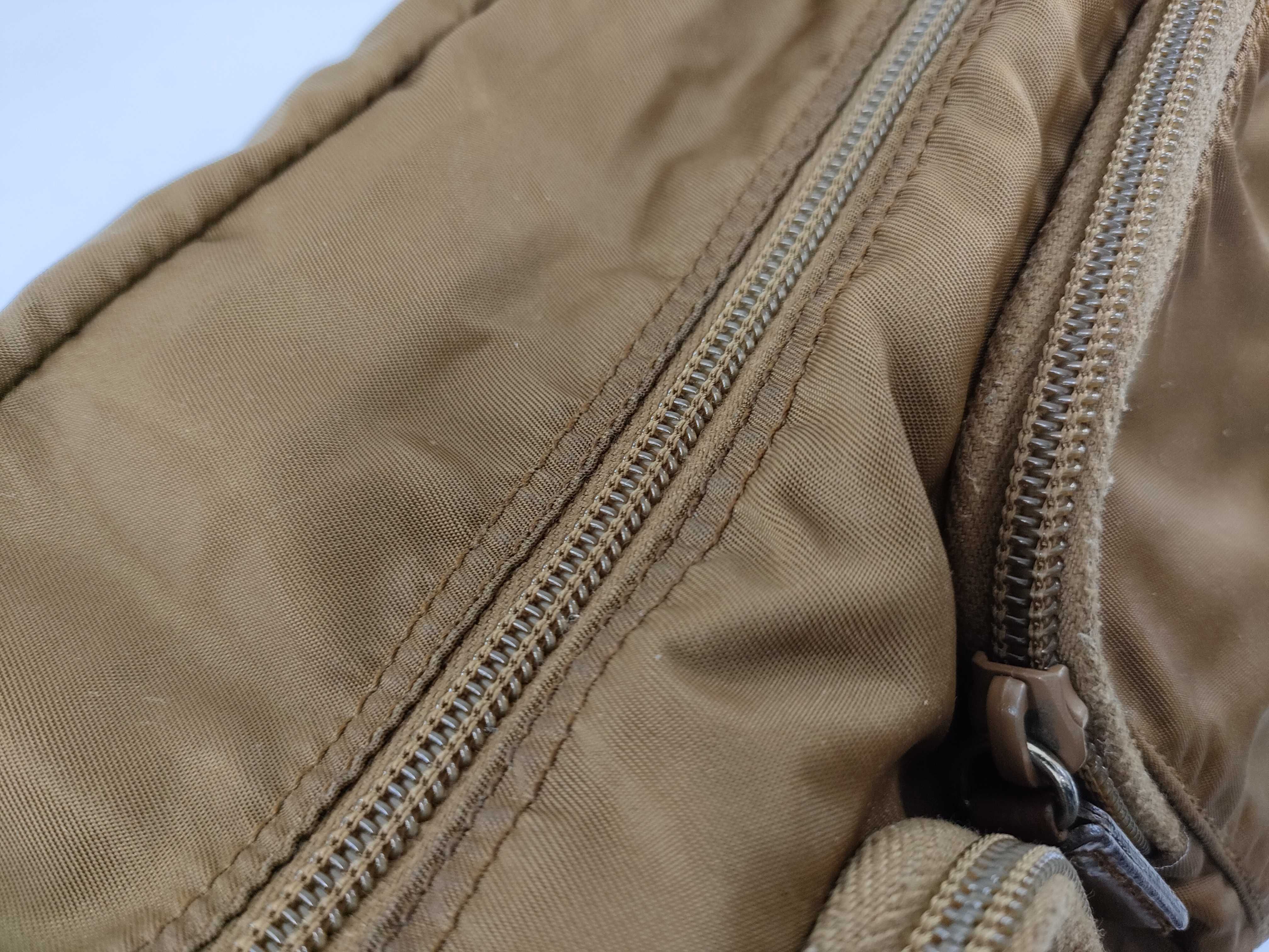 Nylon Messenger Shoulder Bag (Brown) — view 12