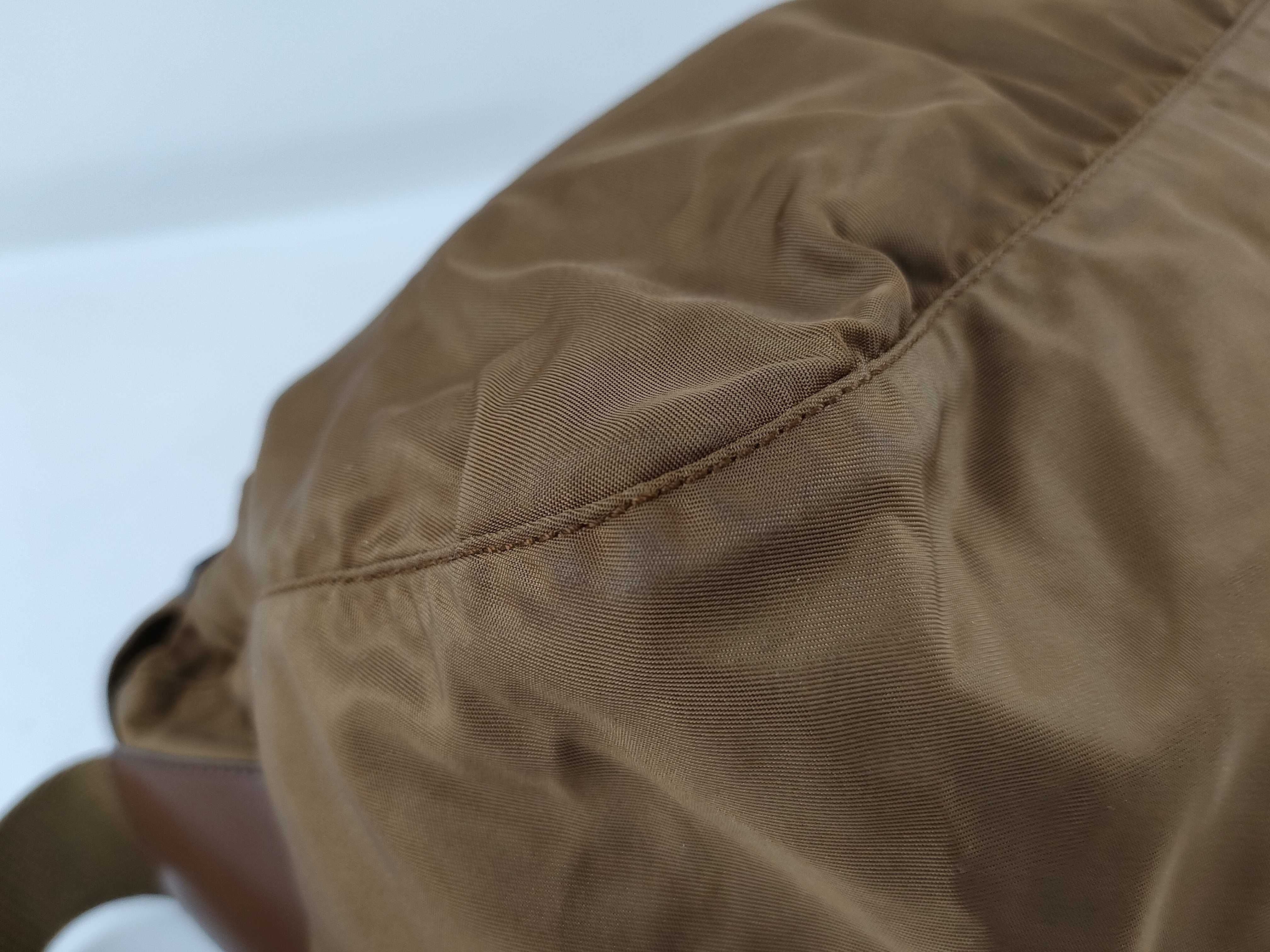 Nylon Messenger Shoulder Bag (Brown) — view 4