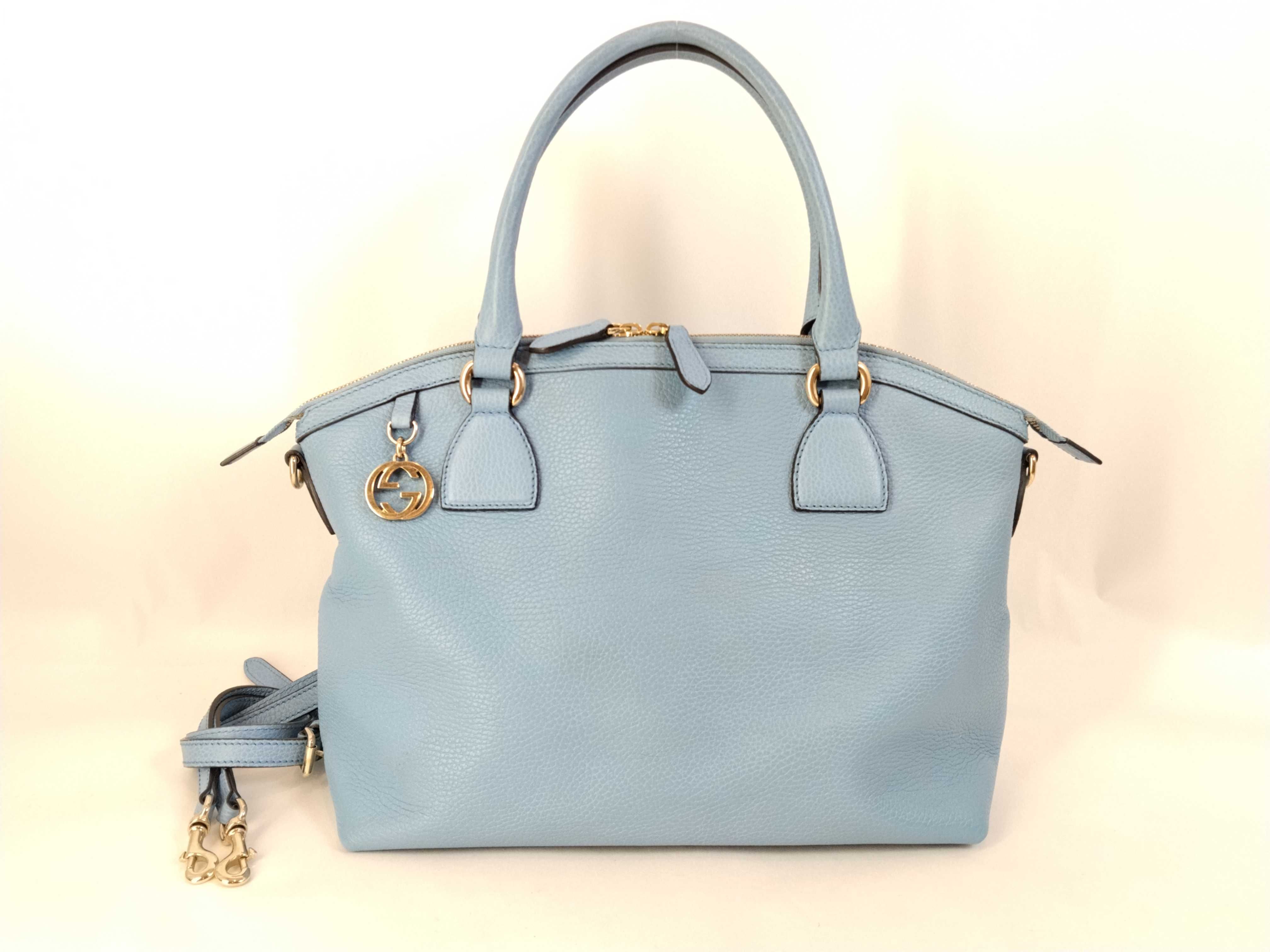 Calfskin Interlocking G Dome Tote Bag (Handbag)