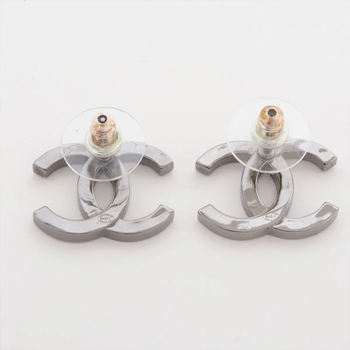 Cocomark B24K Earrings (for both ears) Metal x Rhinestone Gunmetallic Thread — view 2