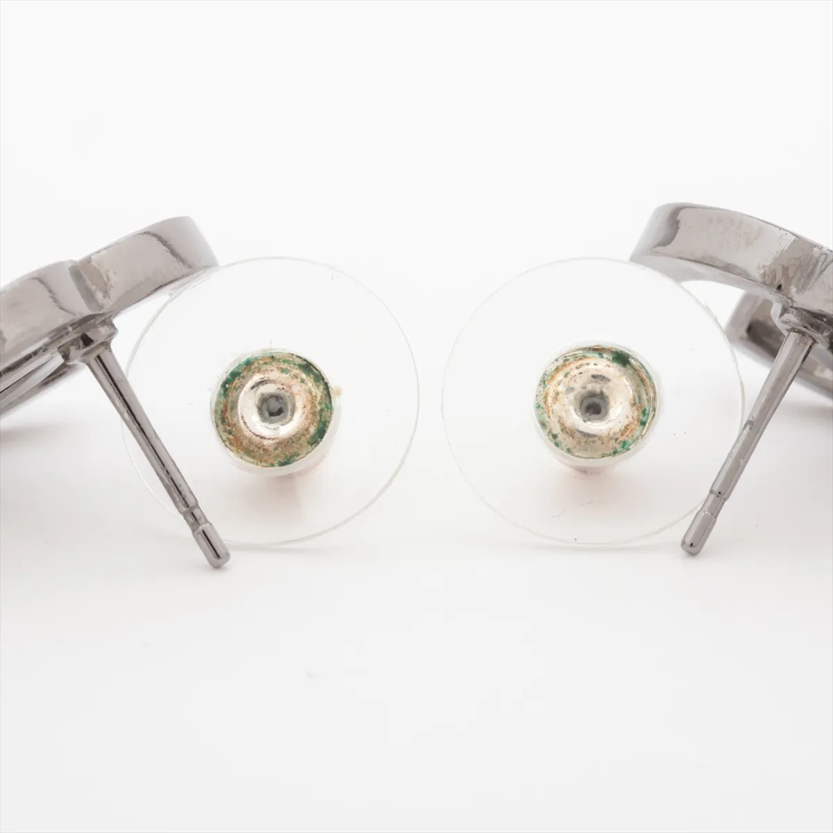 Cocomark B24K Earrings (for both ears) Metal x Rhinestone Gunmetallic Thread — view 4