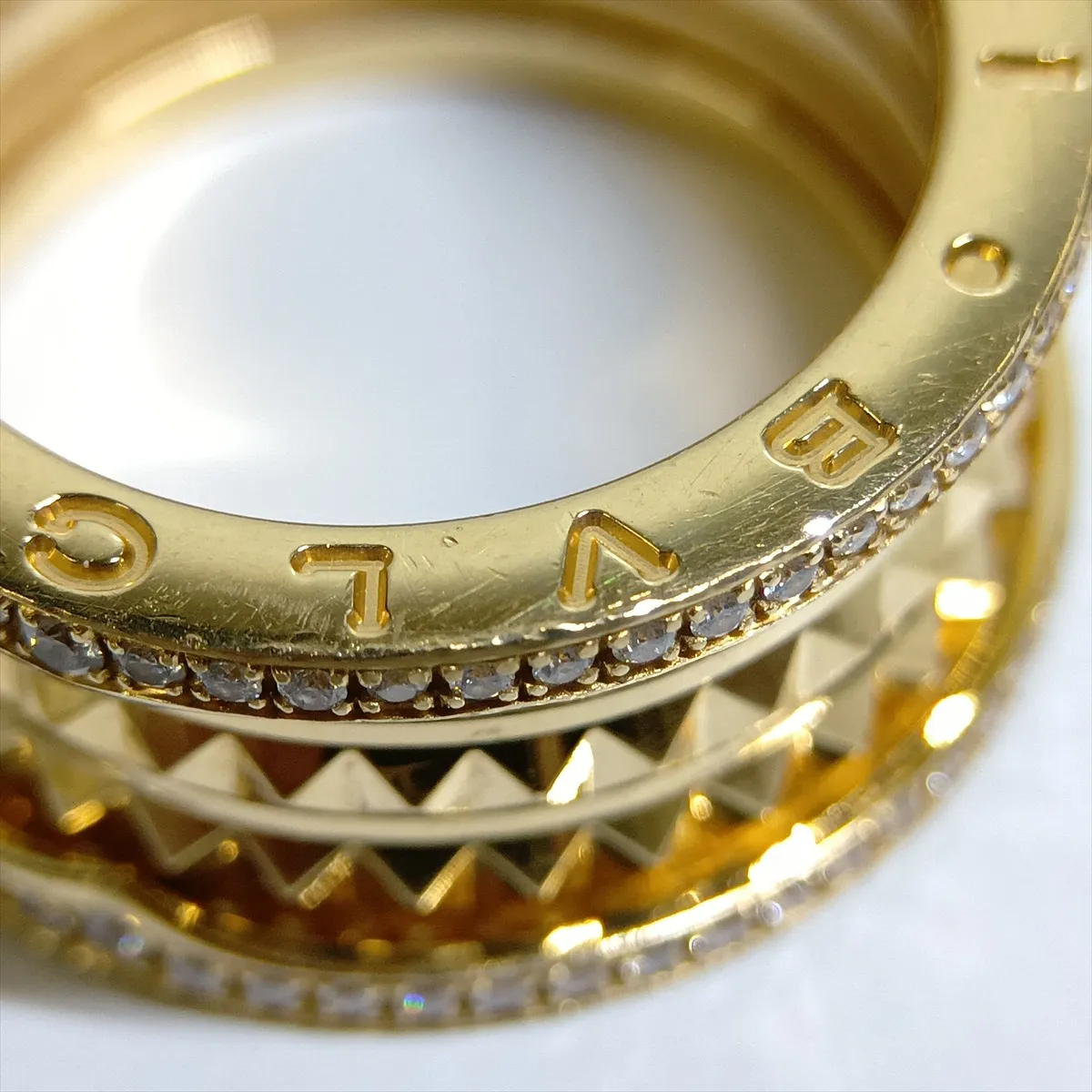 B.zero1 Rock Diamond Ring, 750 (Yellow Gold), 15.2g, 59, SN42CC, dents. — view 6