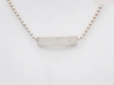 Ball chain, 925 sterling silver, 12.3g, plate necklace, neck circumference approximately 34cm