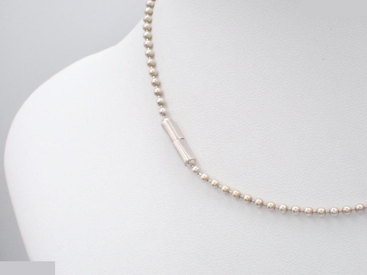 Ball chain, 925 sterling silver, 12.3g, plate necklace, neck circumference approximately 34cm — view 2