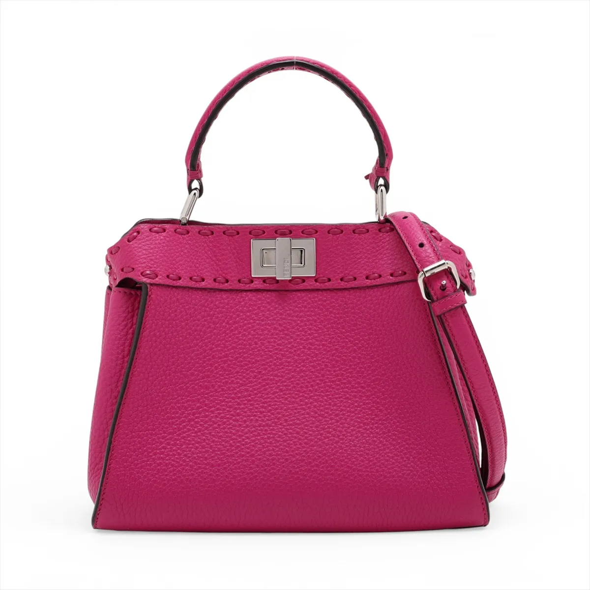 Selleria Mini Peekaboo Leather 2-Way Handbag, Pink, 8BN244