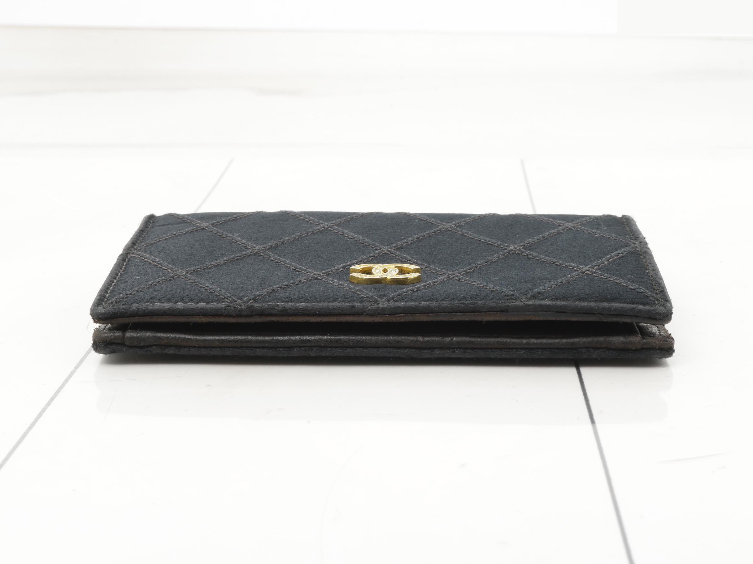 Matelassé Picolore Bi-fold Coin Case, Black — view 3