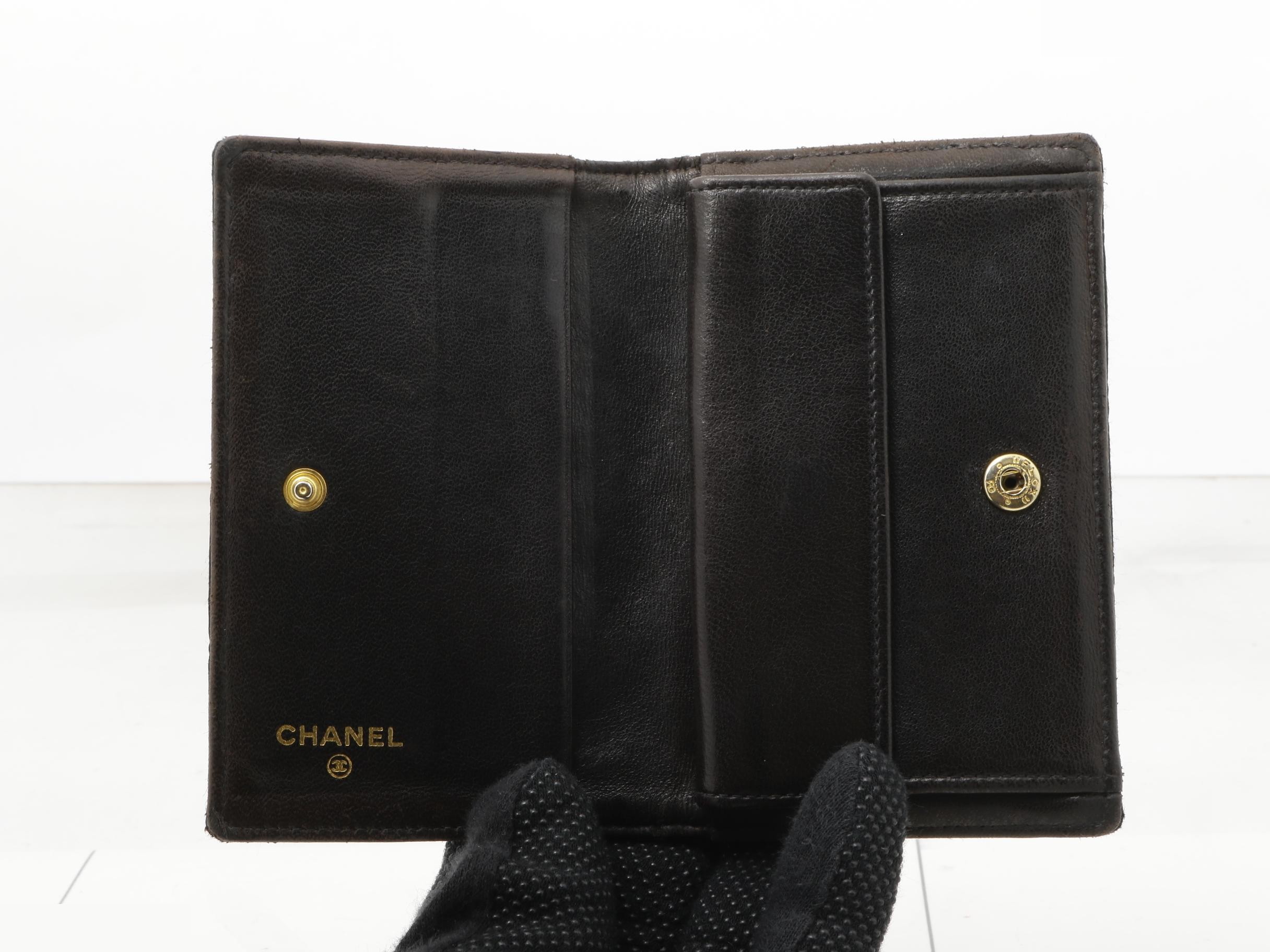 Matelassé Picolore Bi-fold Coin Case, Black — view 4