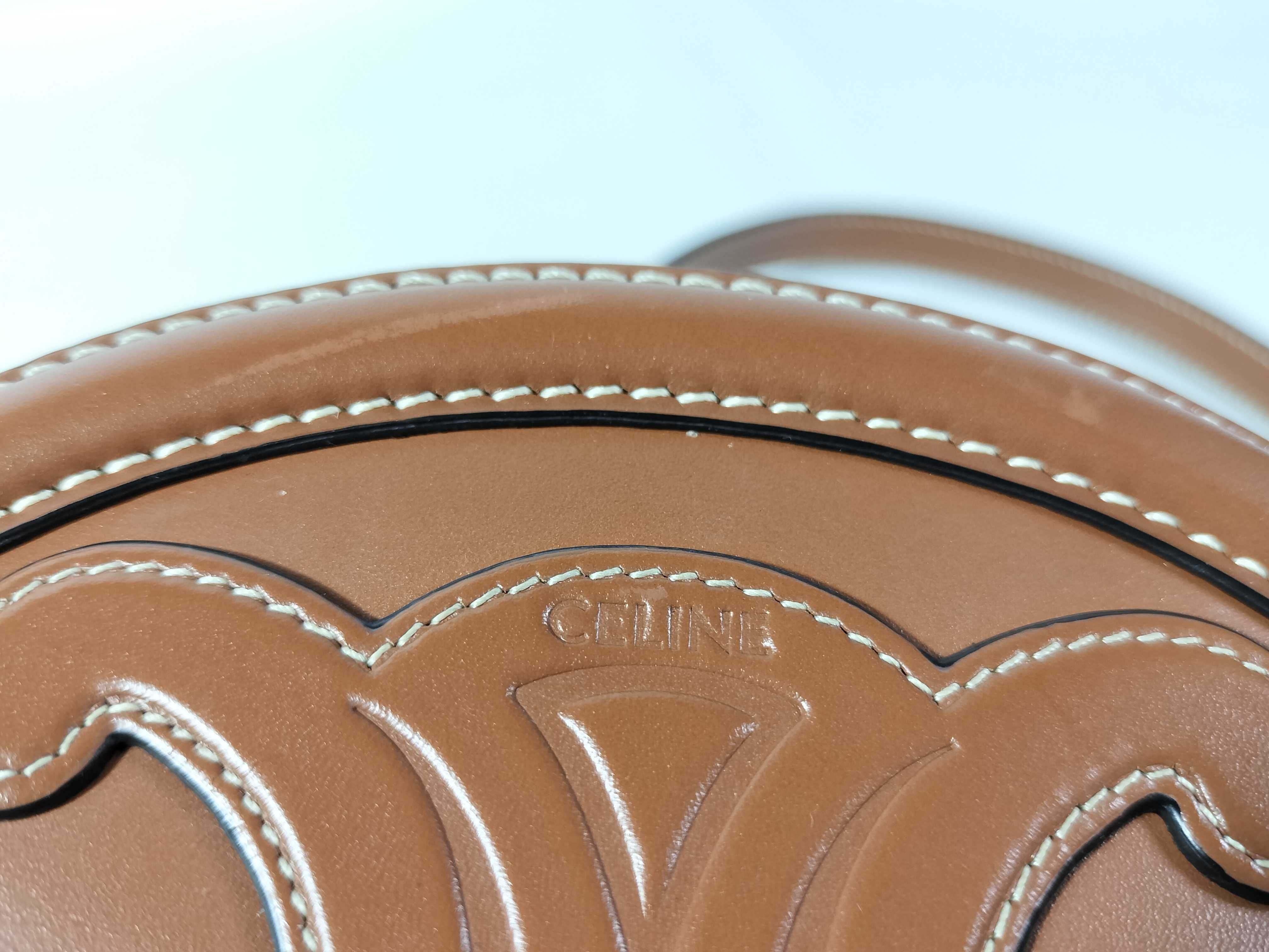Oval Purse Cuile Triomphe Brown Leather F-9P-2222 Shoulder Bag — view 12
