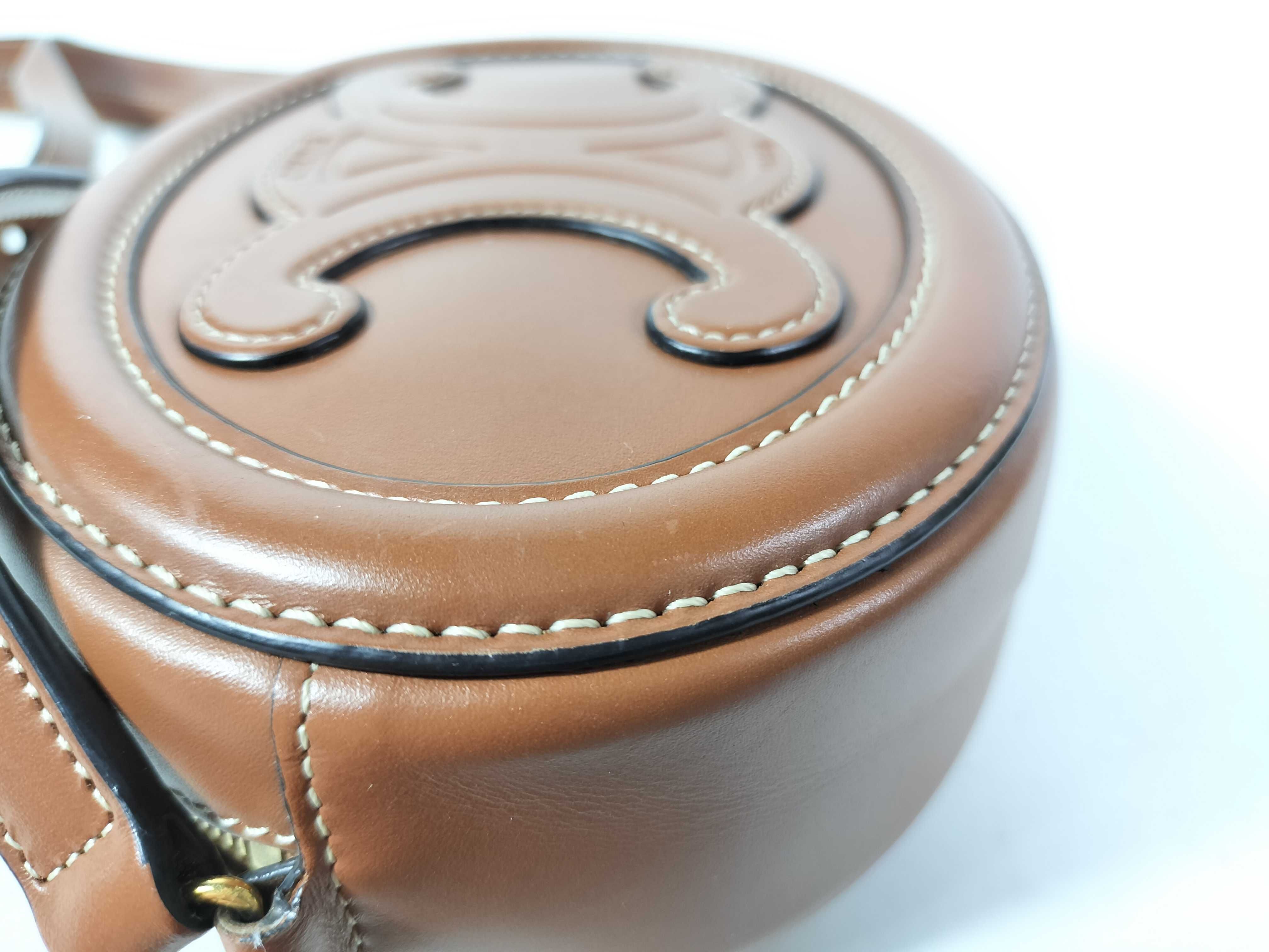 Oval Purse Cuile Triomphe Brown Leather F-9P-2222 Shoulder Bag — view 7