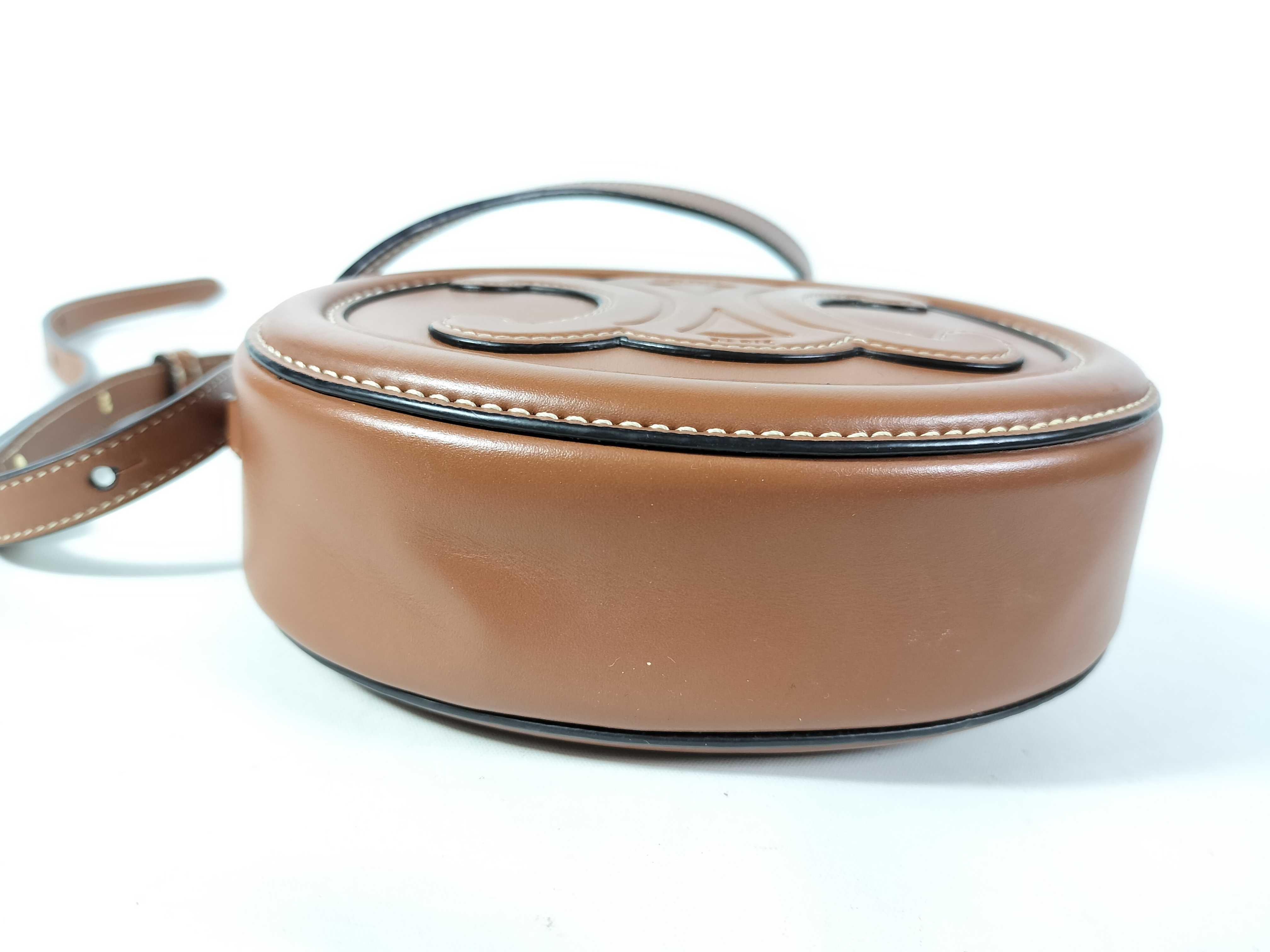 Oval Purse Cuile Triomphe Brown Leather F-9P-2222 Shoulder Bag — view 8