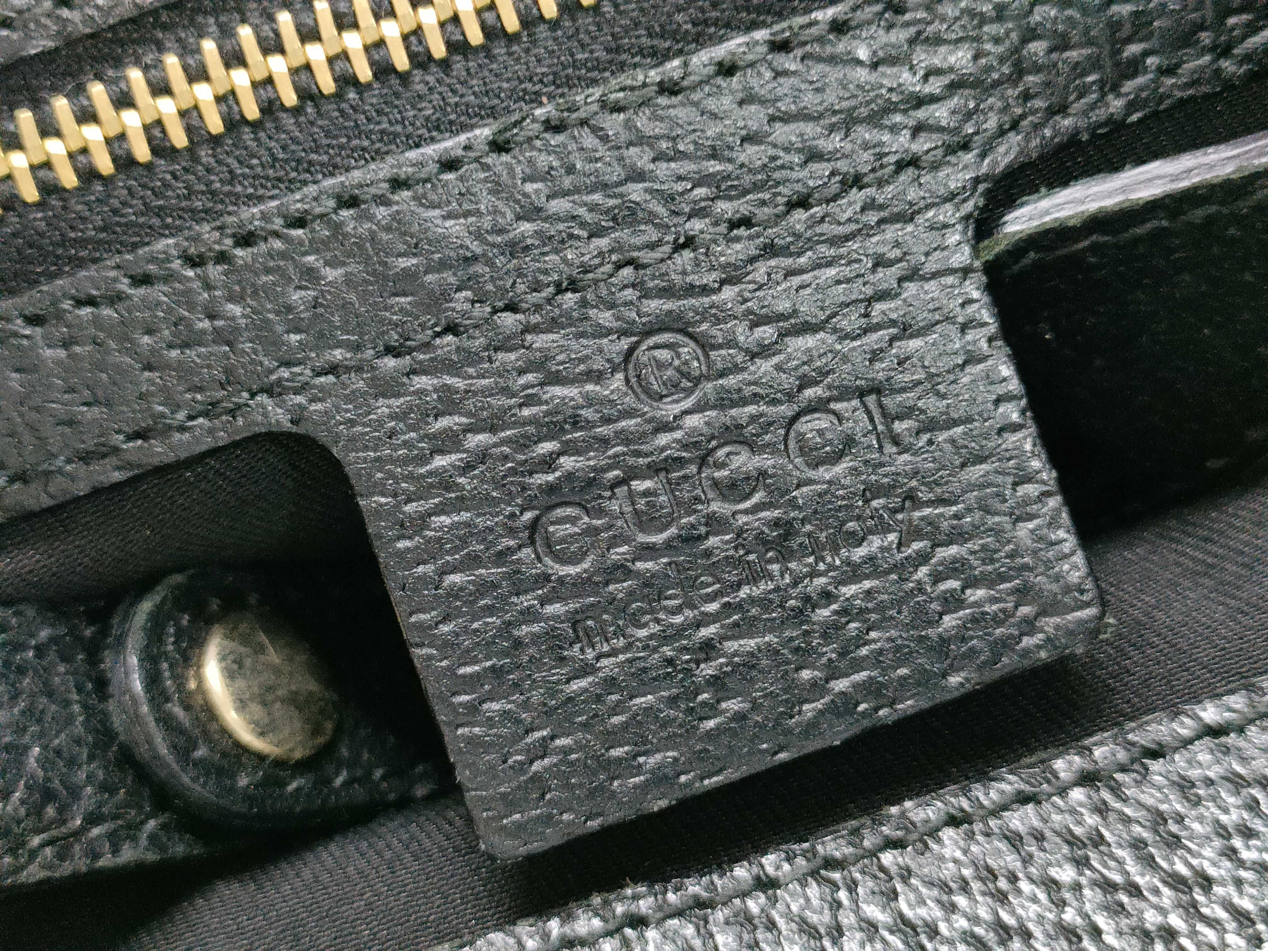 Handbag Horsebit Canvas Leather Black 145761 — view 11