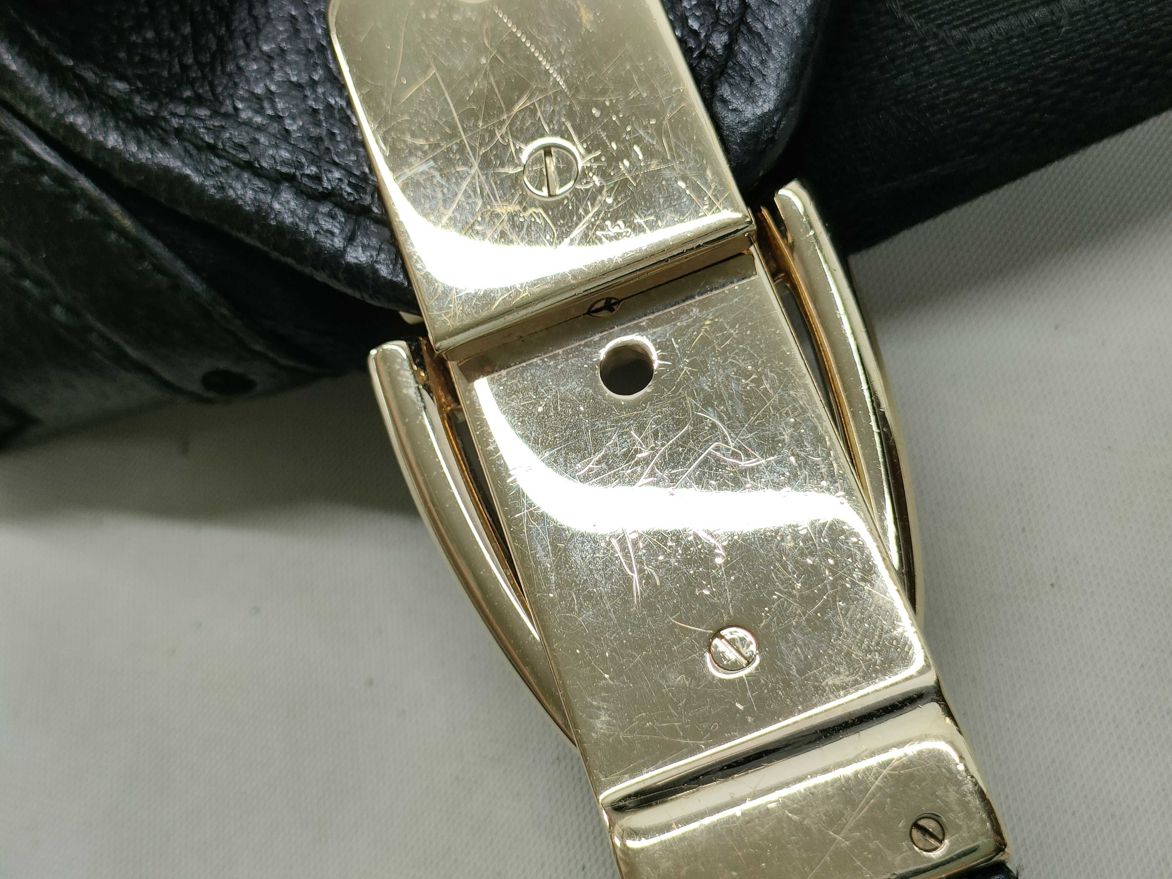 Handbag Horsebit Canvas Leather Black 145761 — view 14