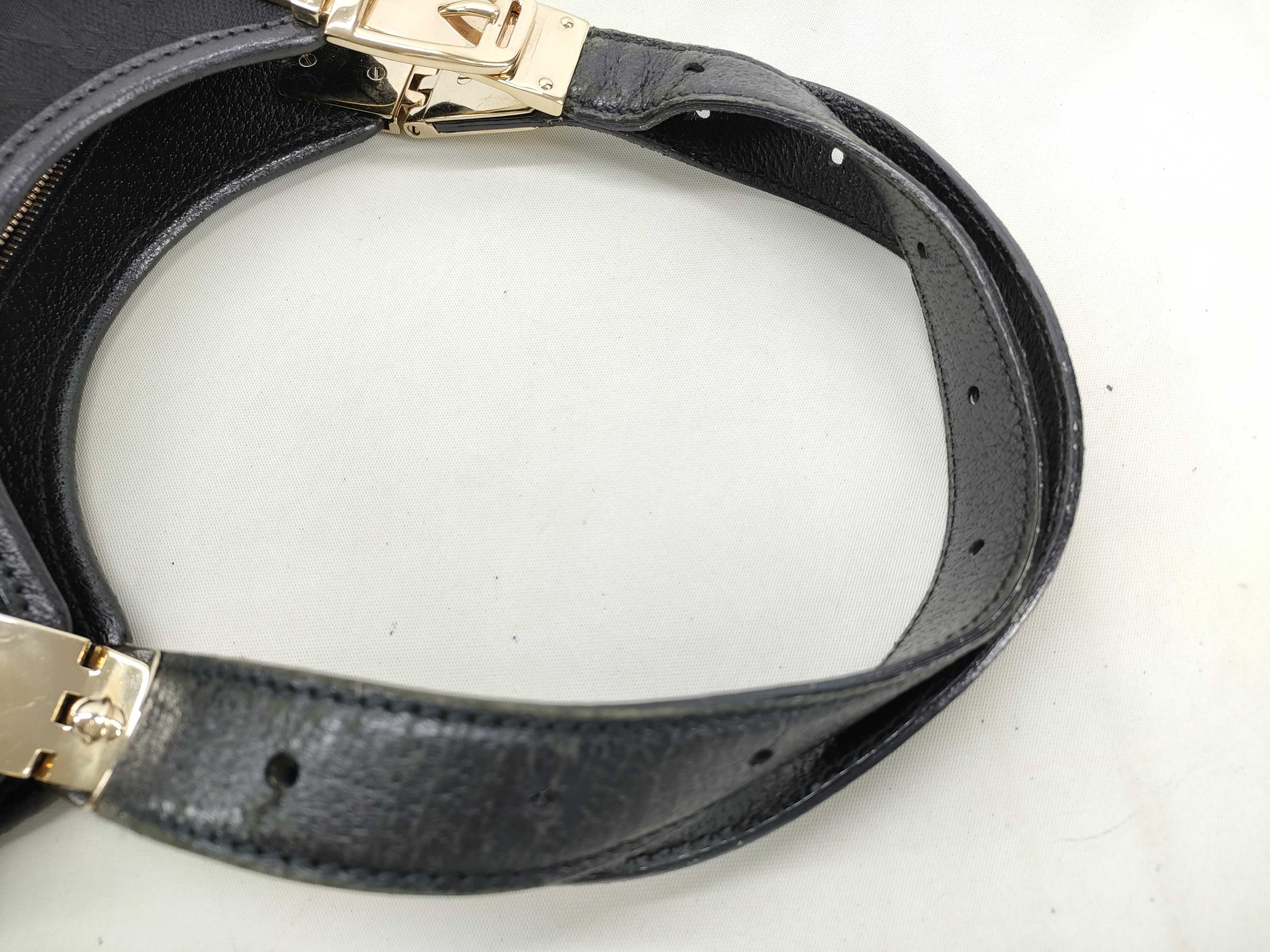 Handbag Horsebit Canvas Leather Black 145761 — view 5