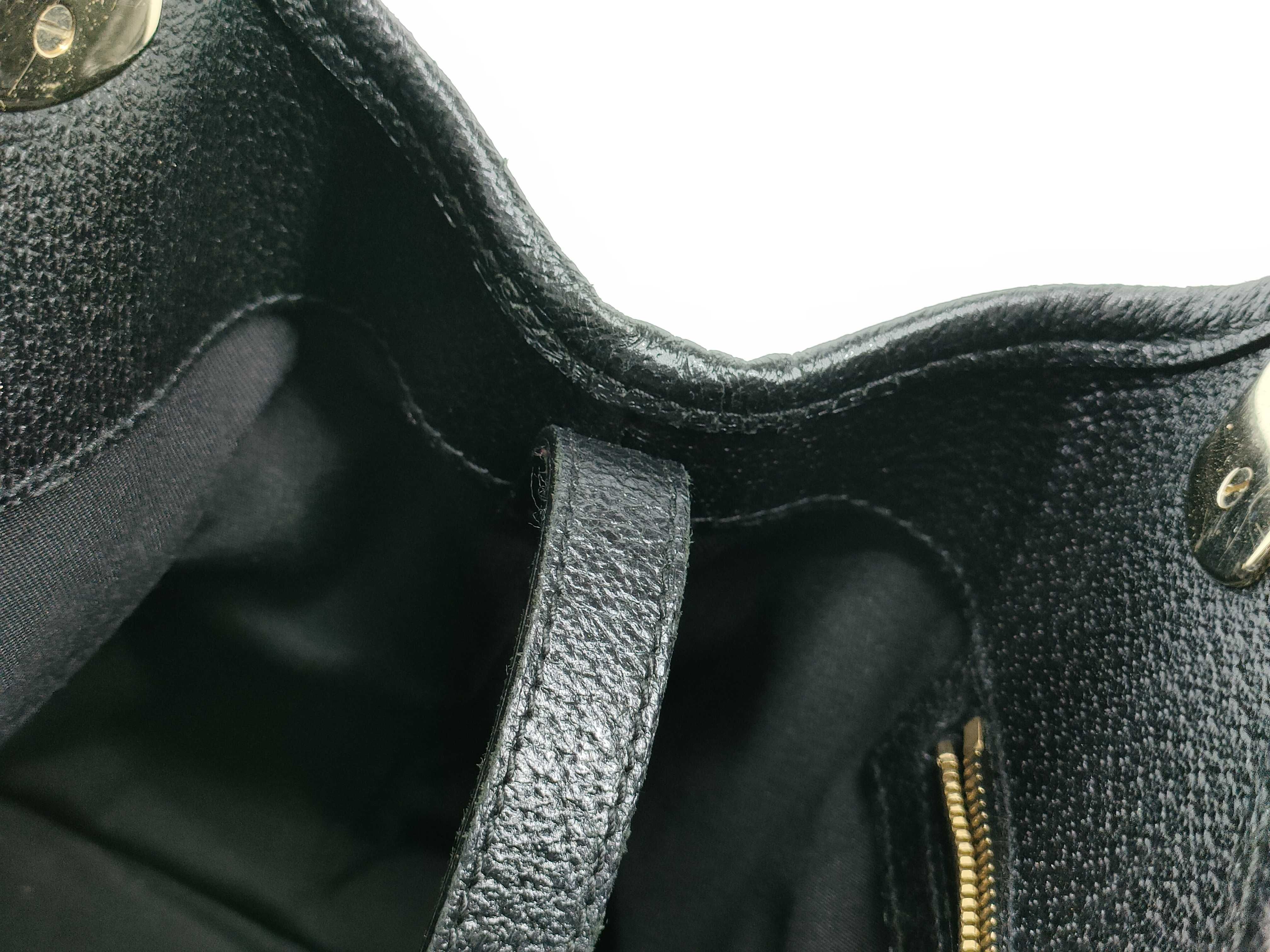 Handbag Horsebit Canvas Leather Black 145761 — view 9