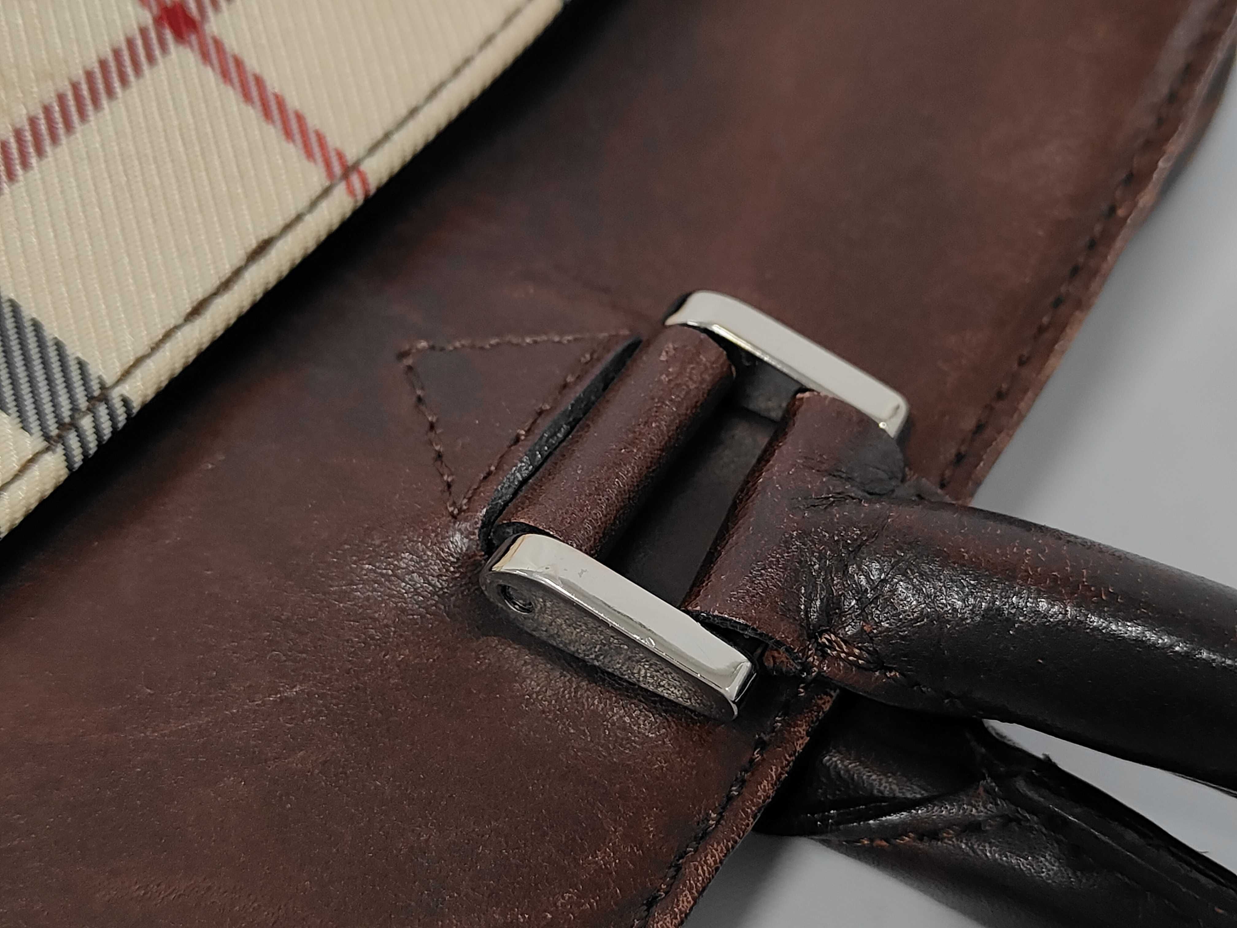 Nova Check Leather x Canvas Brown Handbag — view 5
